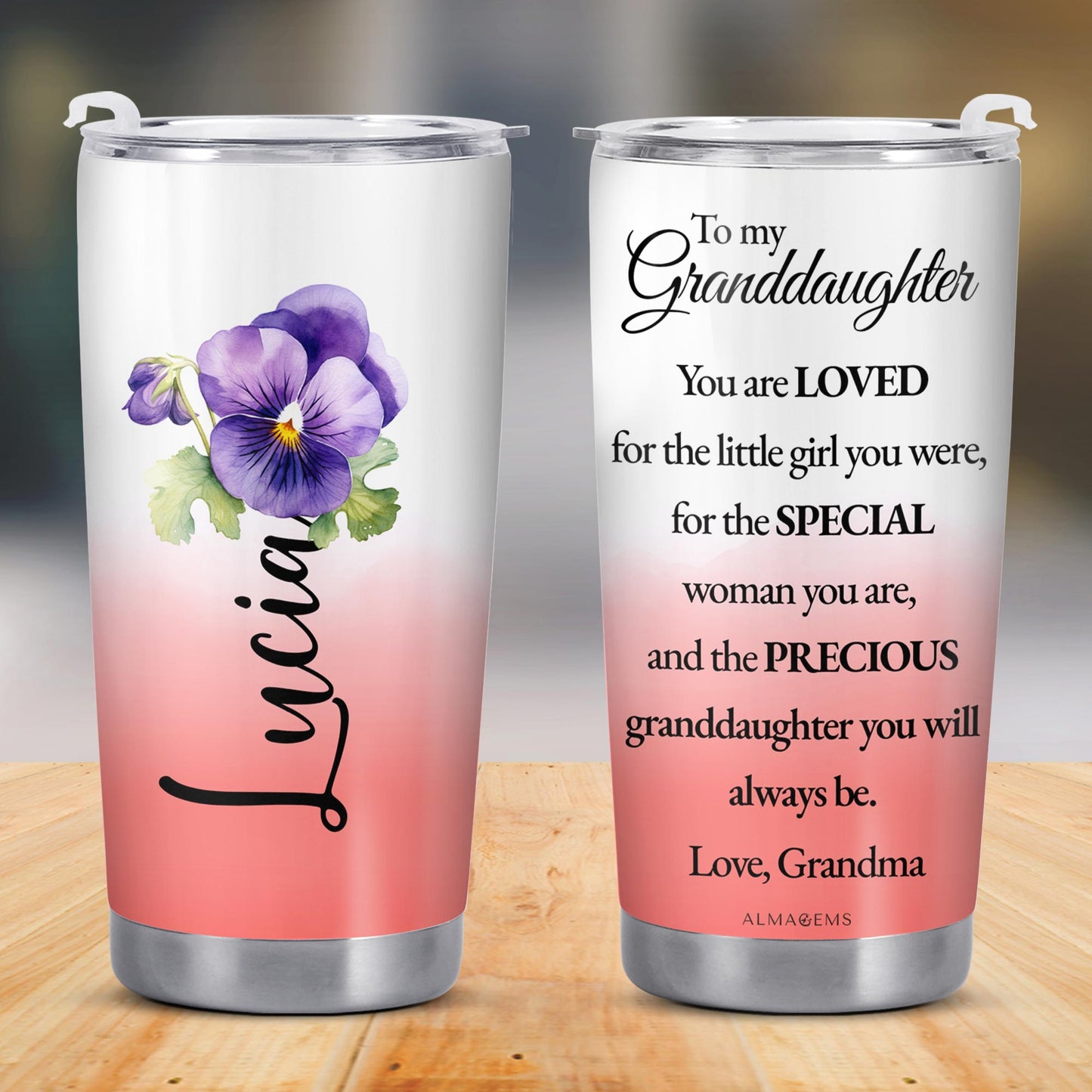 Love And Precious Words For Granddaughter With Flowers