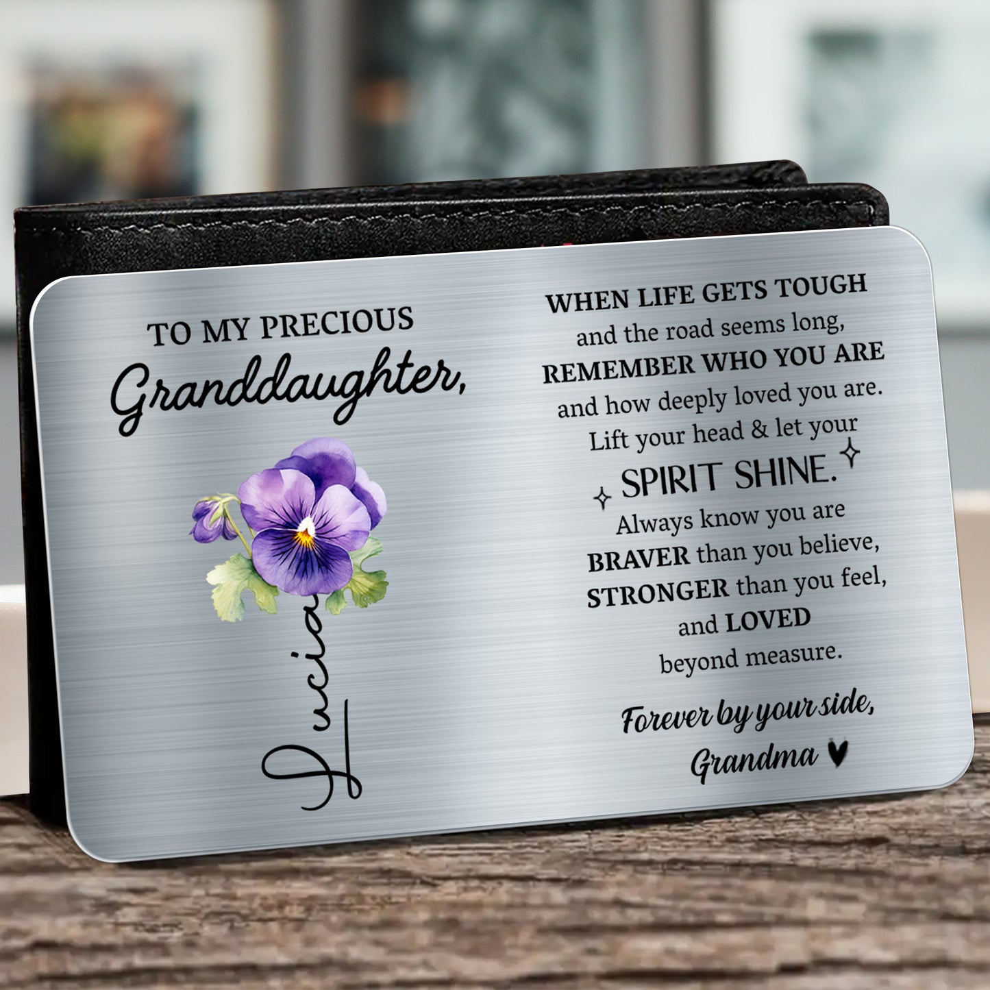Heartfelt Message for Granddaughter with Violets