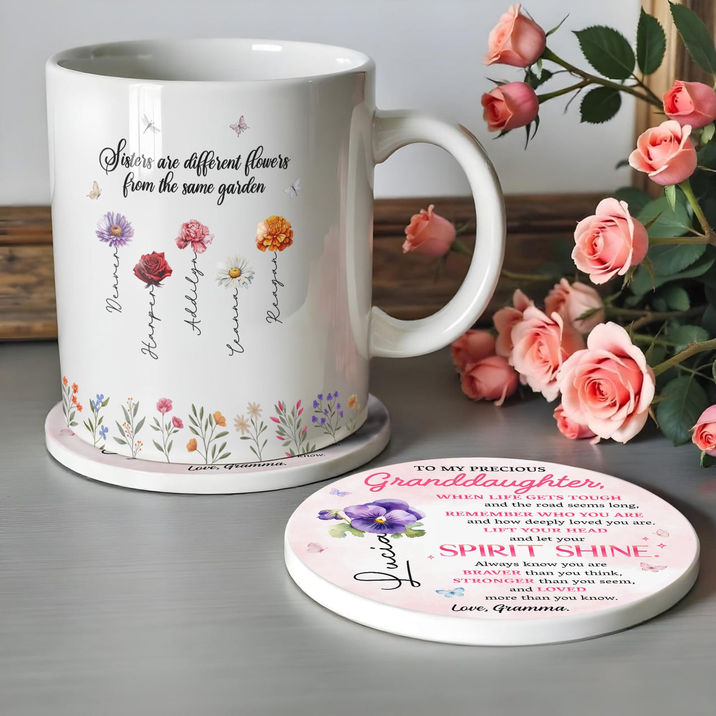 To My Precious Granddaughter, Remember How Brave, Flowers and Butterflies
