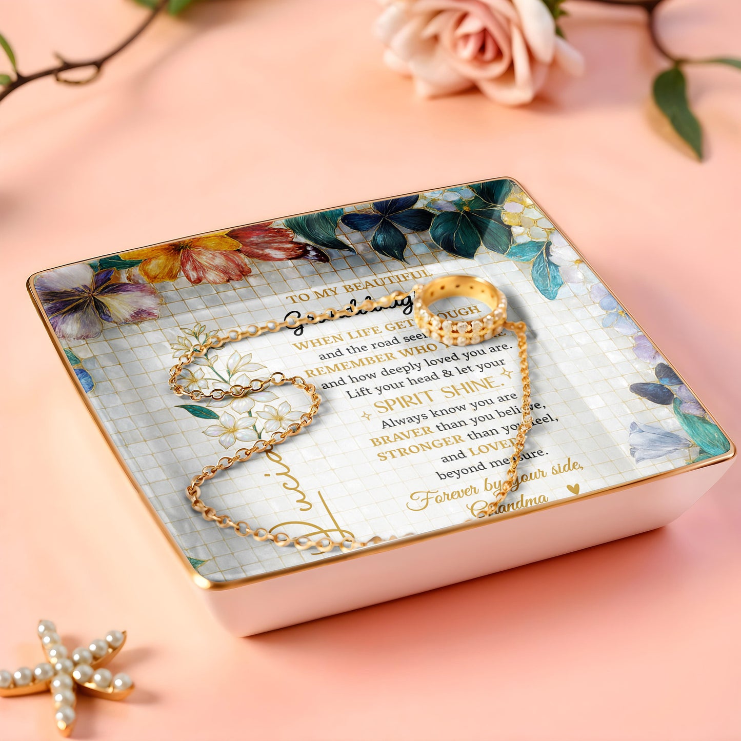 To My Beautiful Granddaughter, Flowers And Butterflies