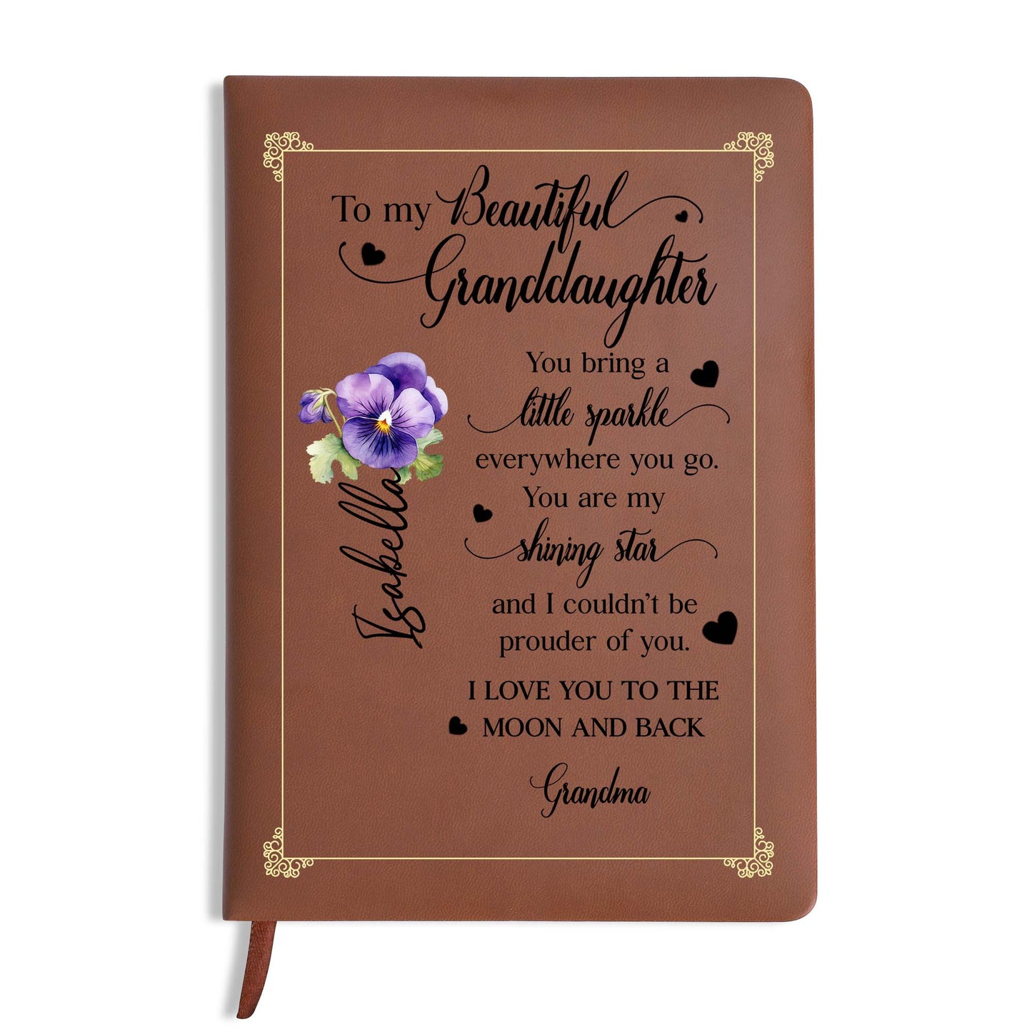 Love You To The Moon And Back With Violets And Hearts