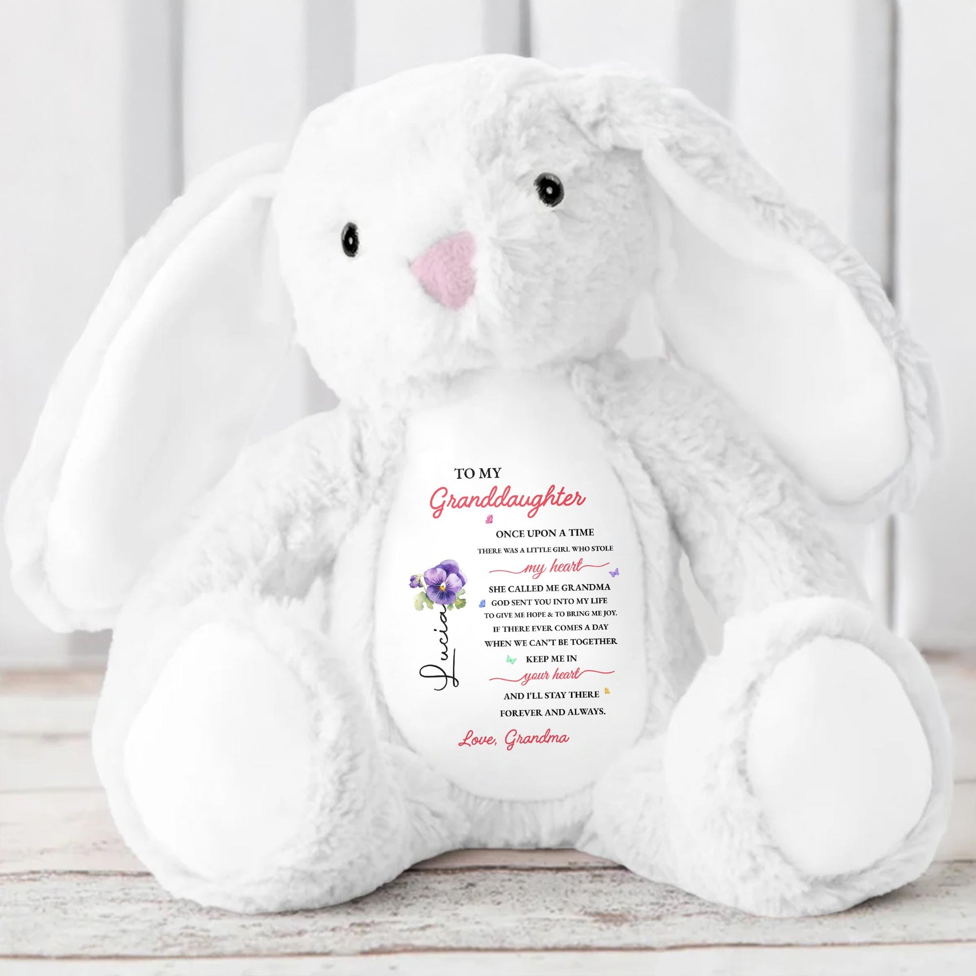 To My Granddaughter, Once Upon A Time, Bunny And Flowers