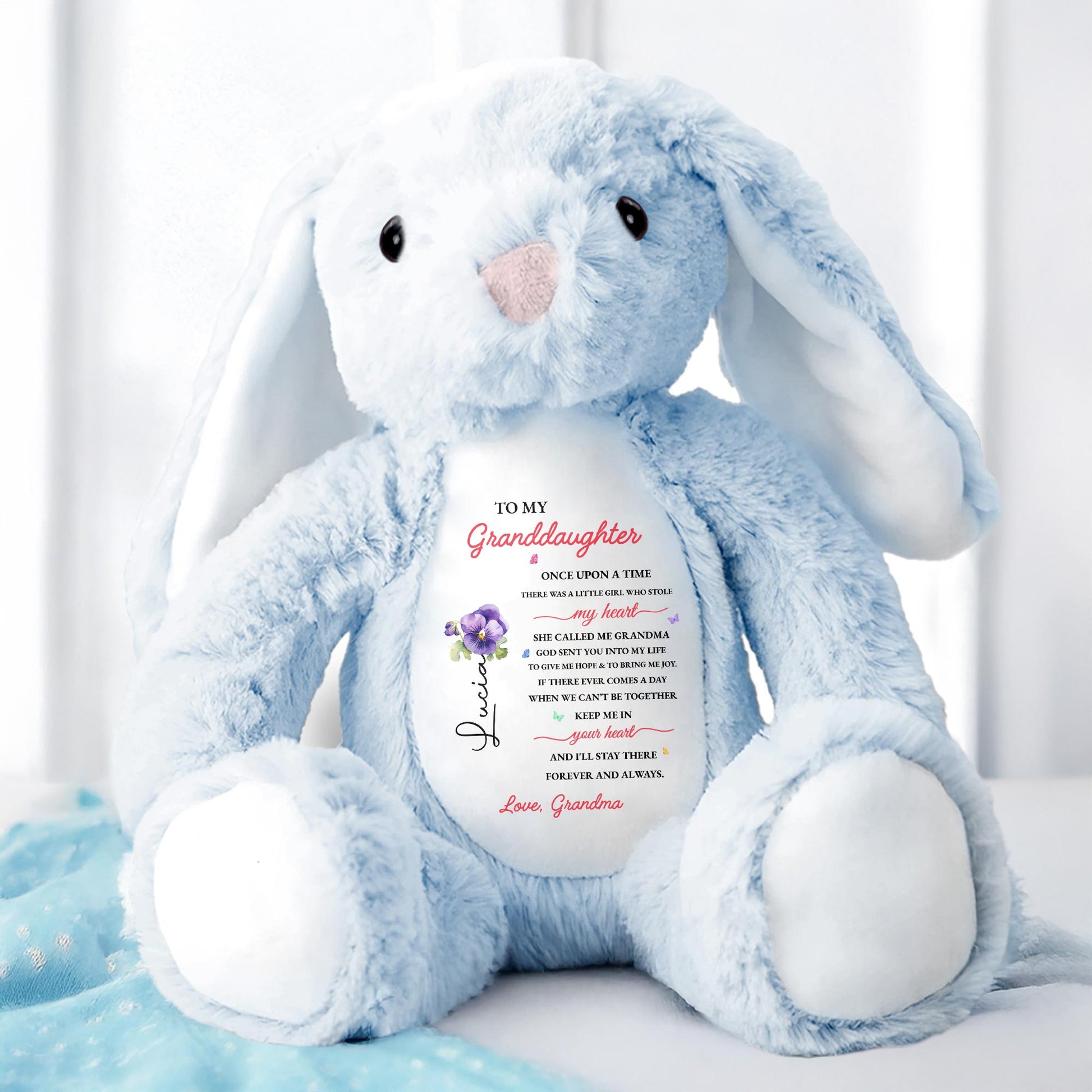 To My Granddaughter, Once Upon A Time, Bunny And Flowers