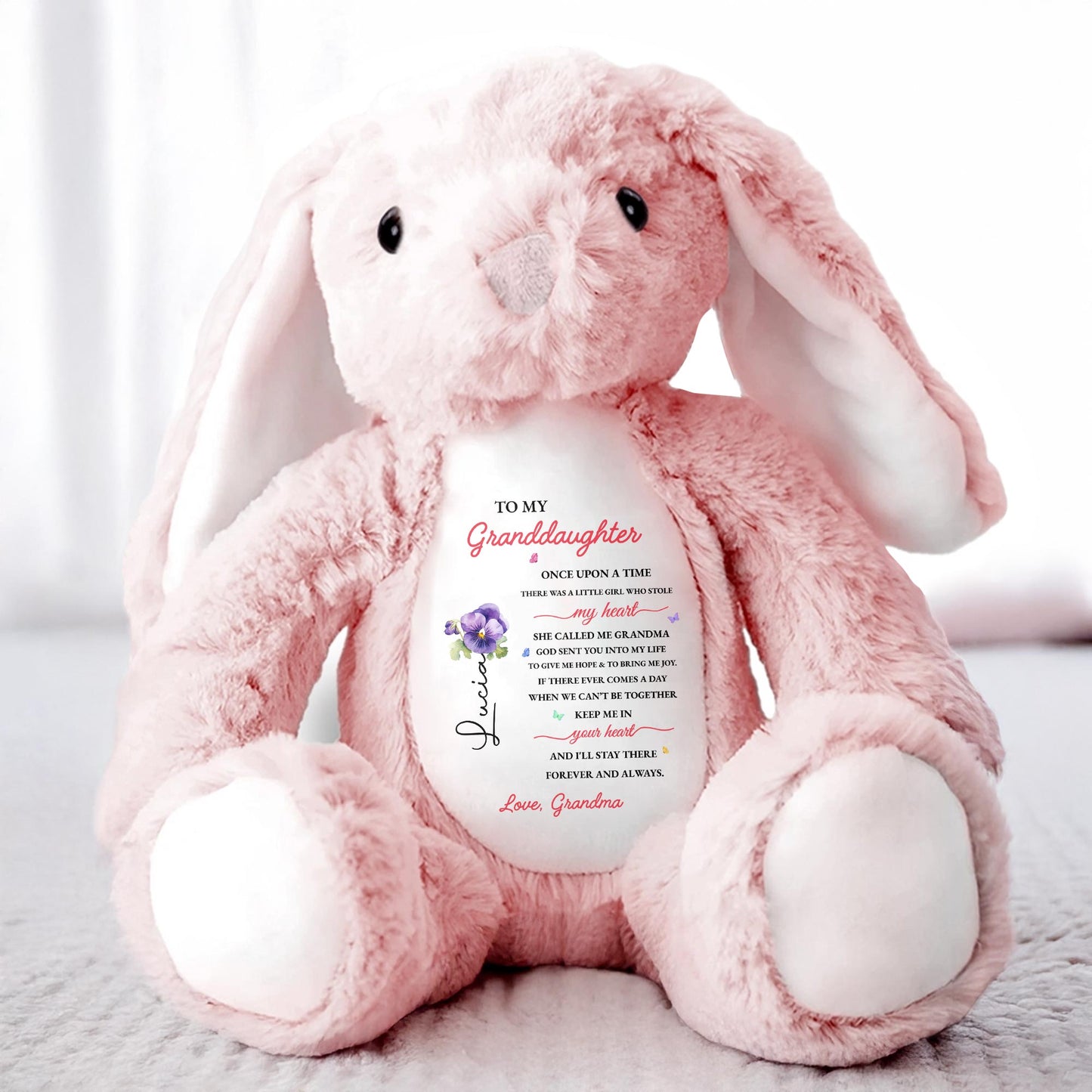 To My Granddaughter, Once Upon A Time, Bunny And Flowers