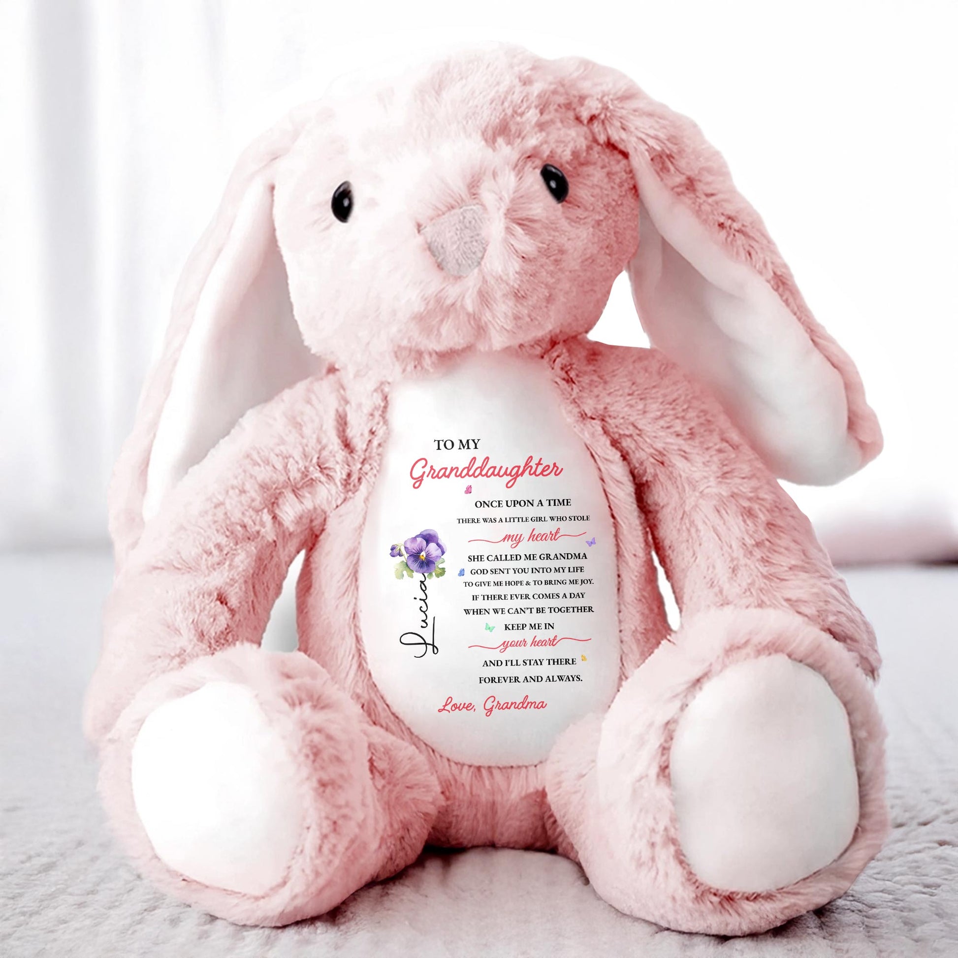 To My Granddaughter, Once Upon A Time, Bunny And Flowers