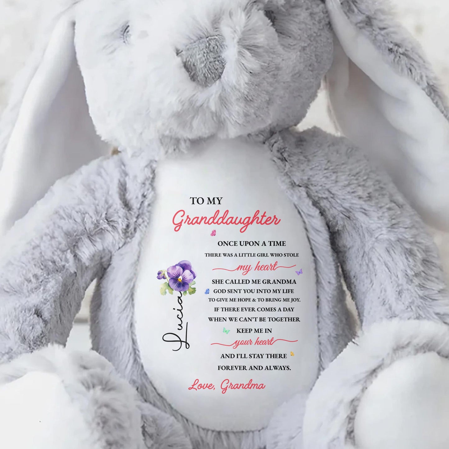 To My Granddaughter, Once Upon A Time, Bunny And Flowers
