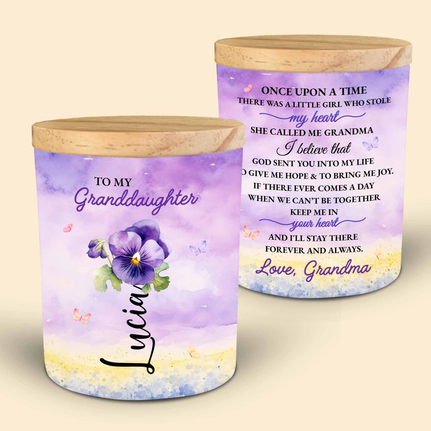 To My Granddaughter Butterfly And Floral Heartfelt Message
