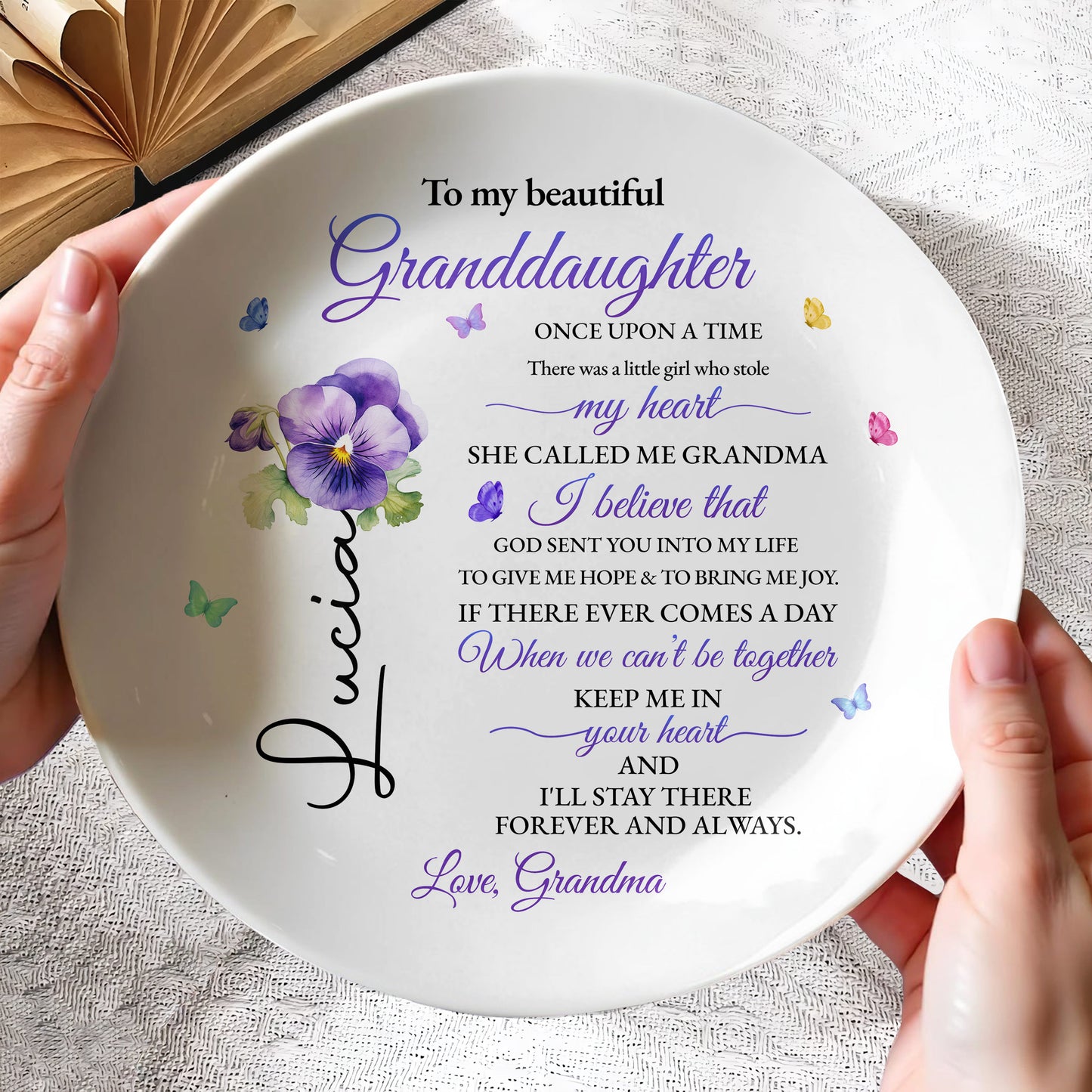 To My Beautiful Granddaughter, Once Upon A Time, Flowers And Hearts