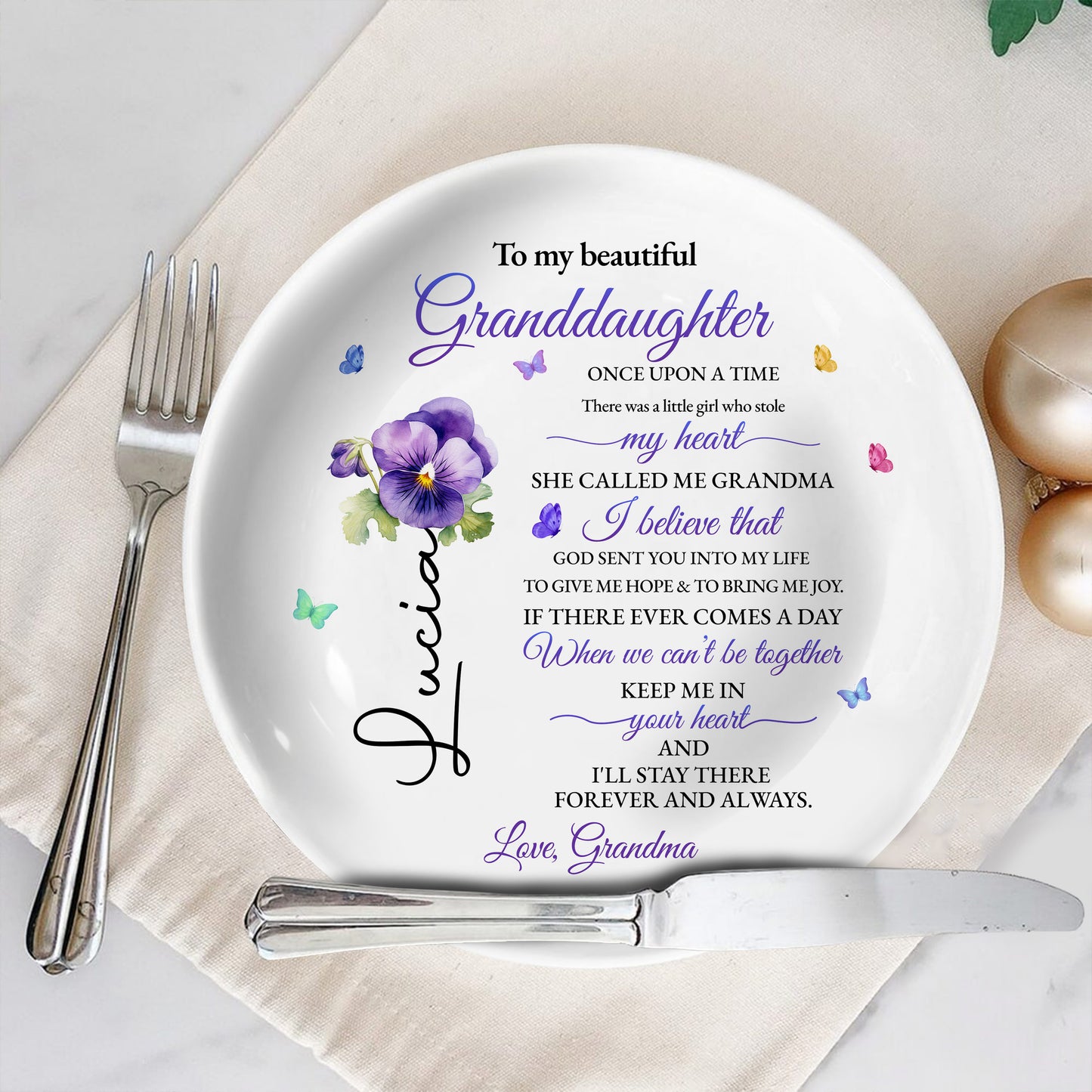 To My Beautiful Granddaughter, Once Upon A Time, Flowers And Hearts