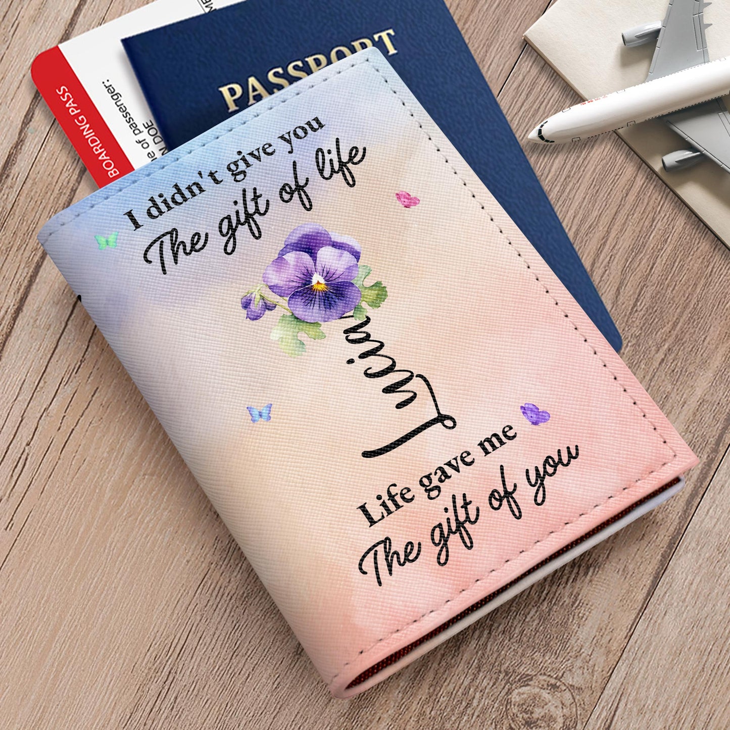Gift Of Life, Pansy Flower And Butterflies Design
