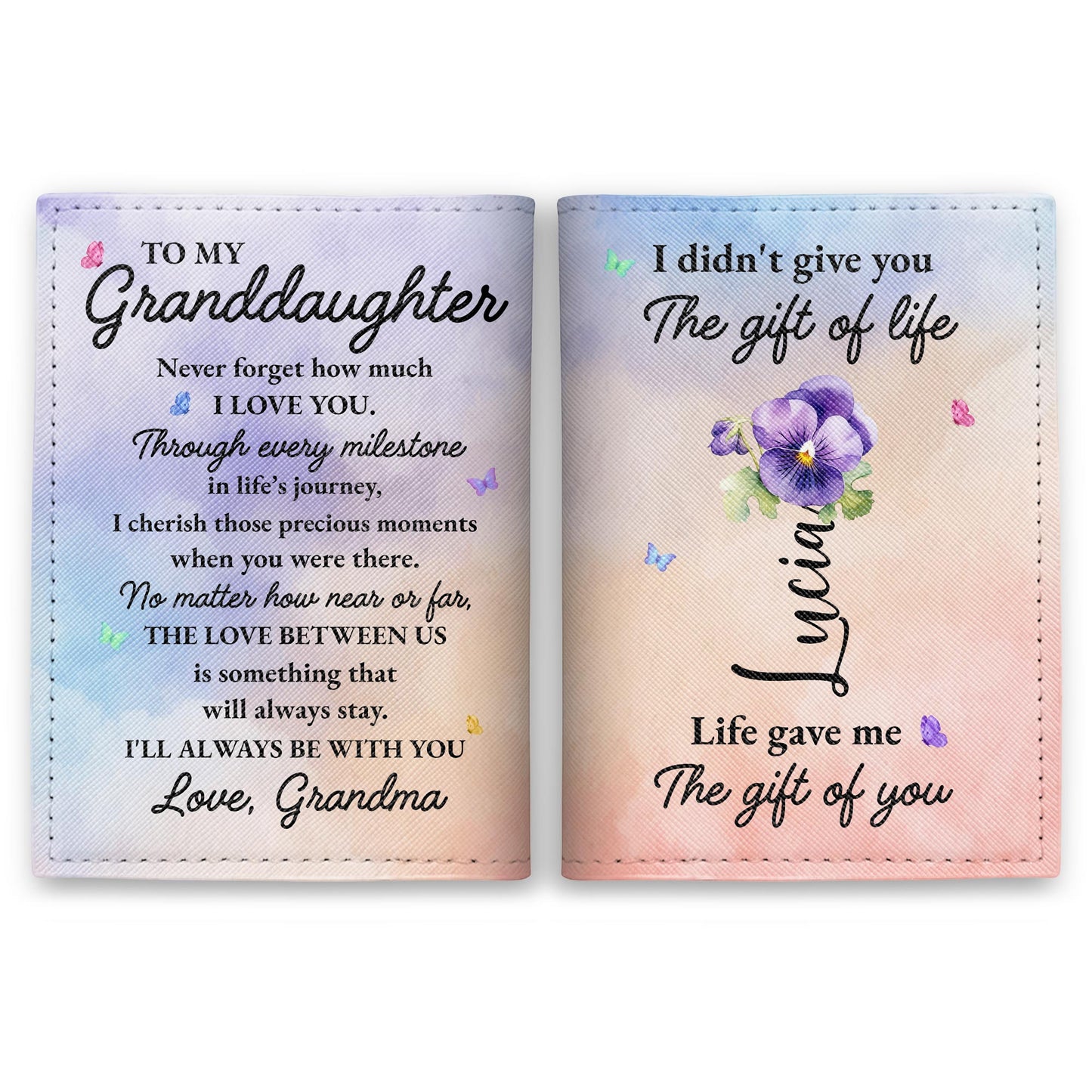 Gift Of Life, Pansy Flower And Butterflies Design