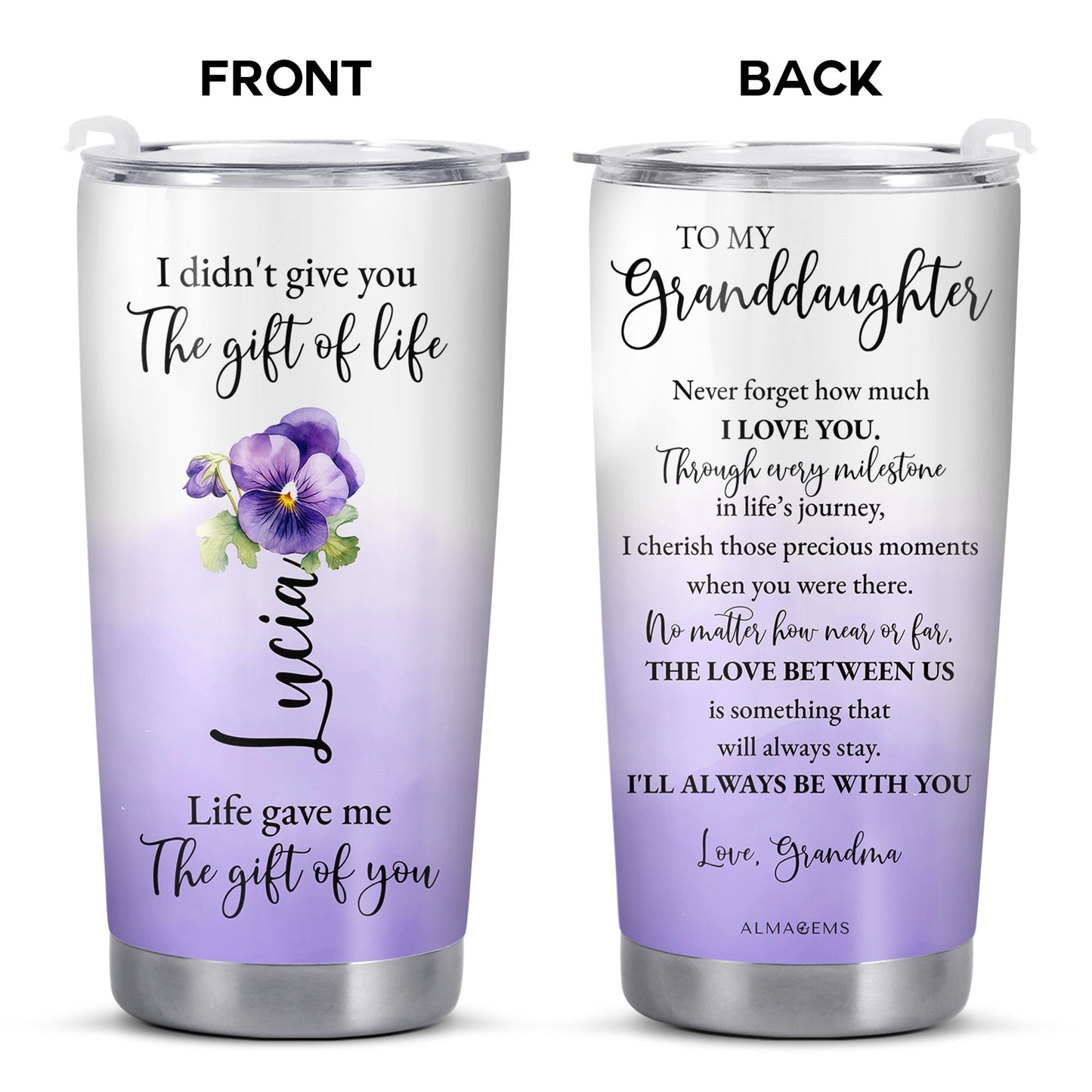 Gift of Life Granddaughter Love and Support Tumbler