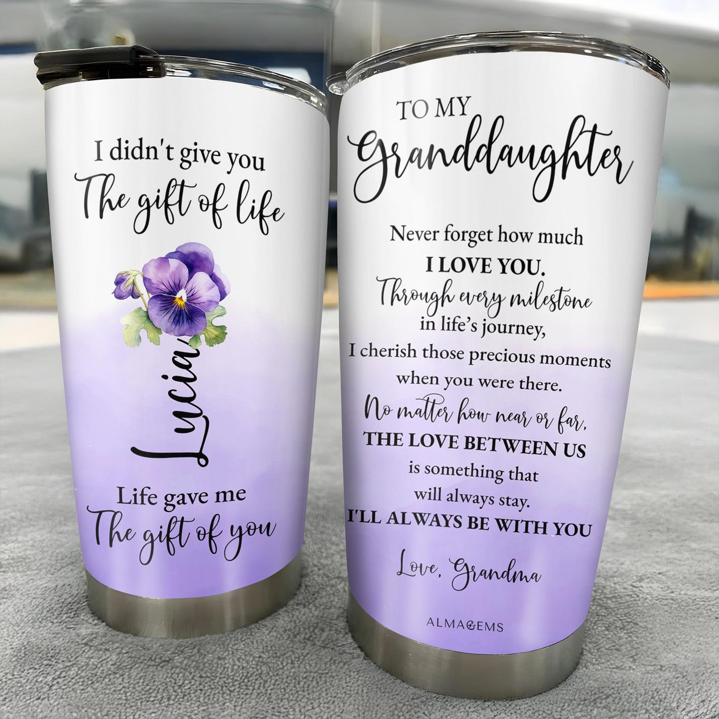 Gift of Life Granddaughter Love and Support Tumbler