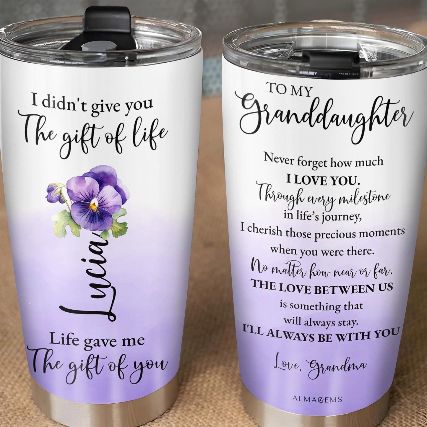 Gift of Life Granddaughter Love and Support Tumbler