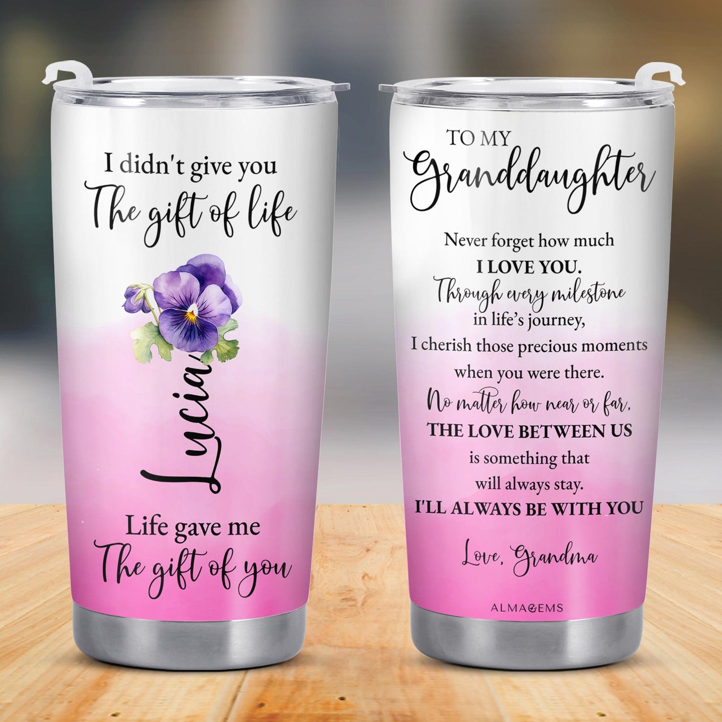 Gift of Life Granddaughter Love and Support Tumbler