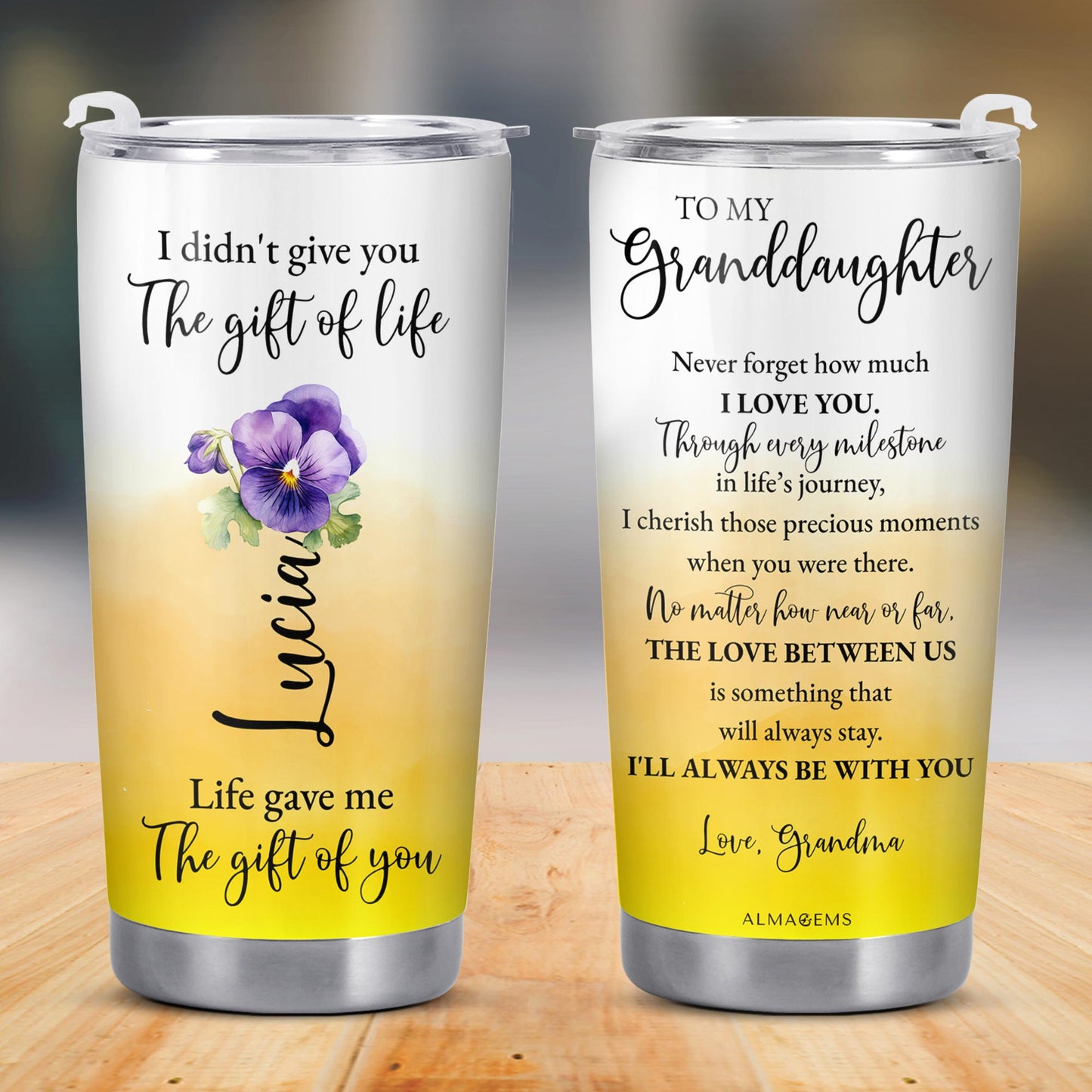 Gift of Life Granddaughter Love and Support Tumbler