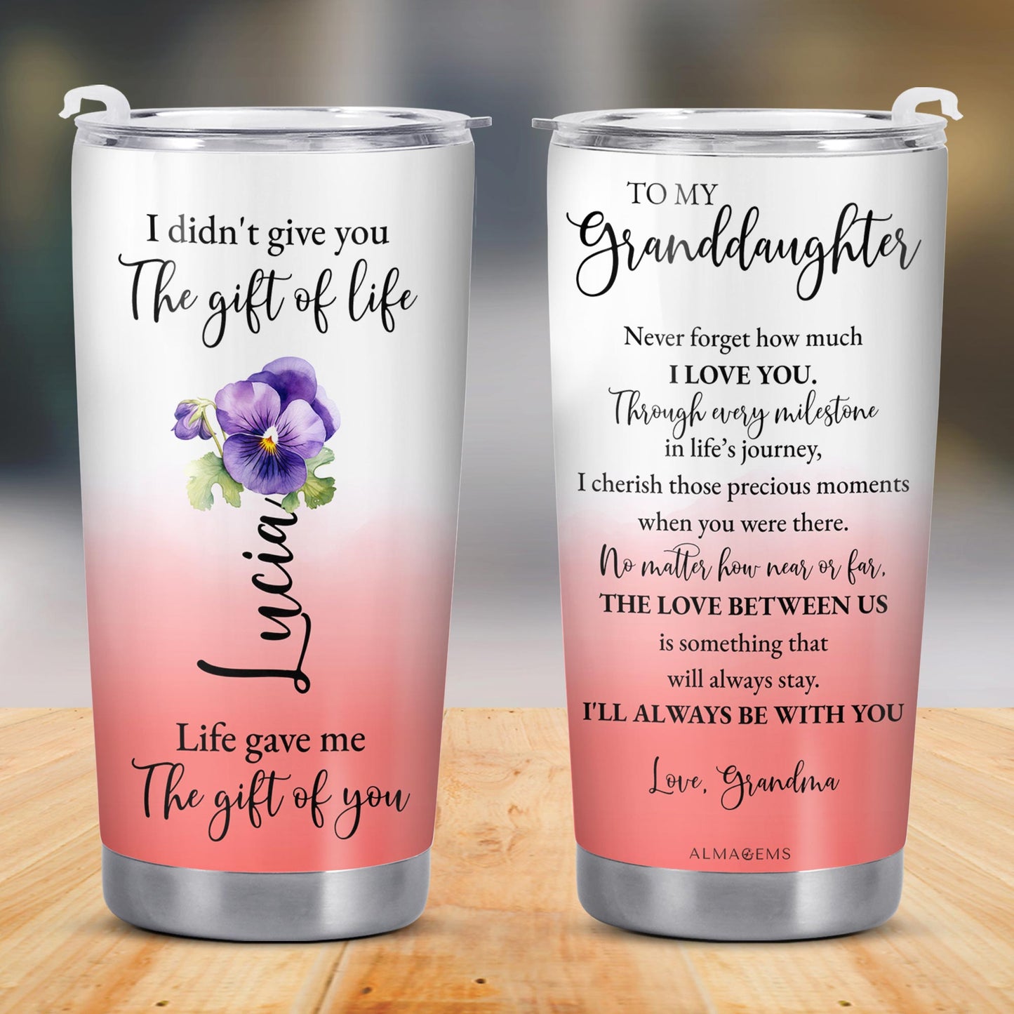Gift of Life Granddaughter Love and Support Tumbler