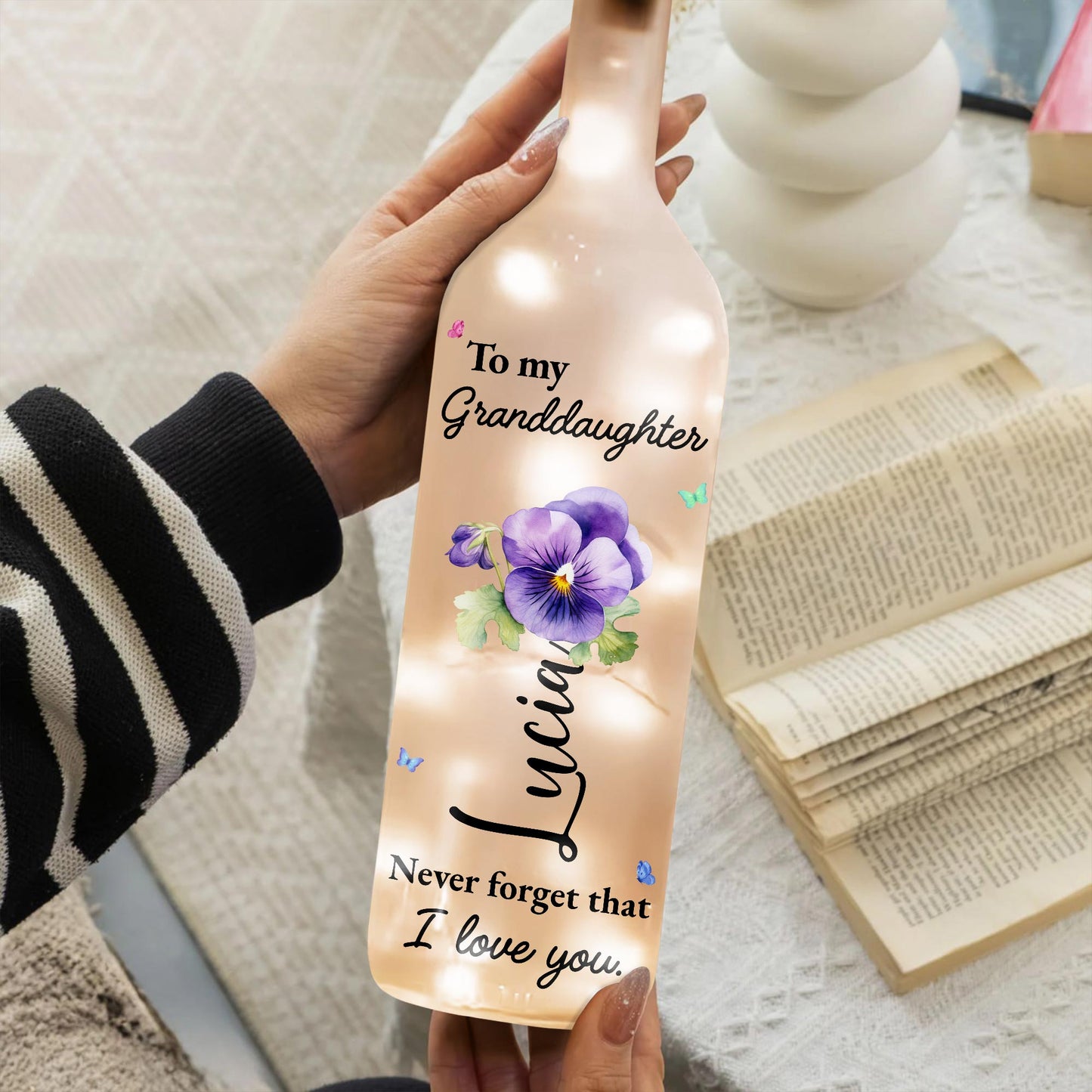 To My Granddaughter, Love Message With Pansy Flower