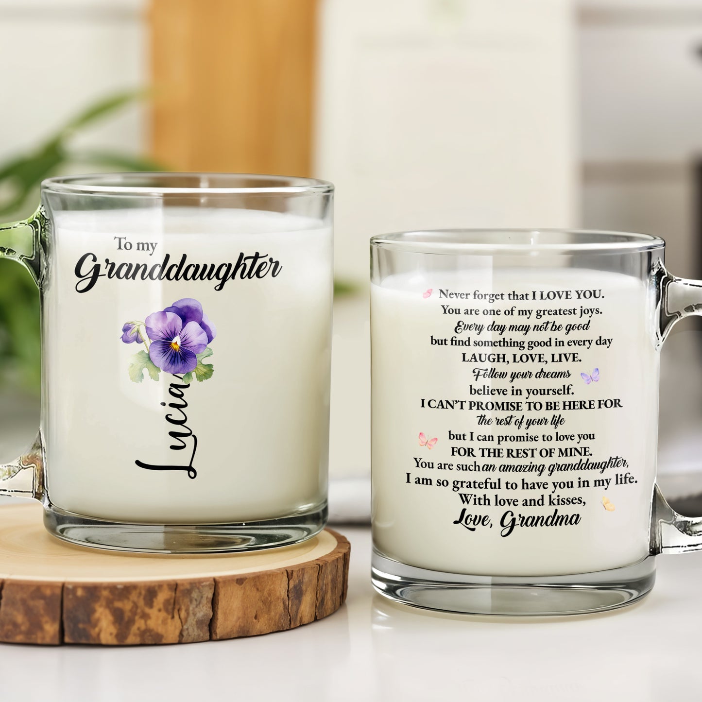 Love You, Laugh, Live, Amazing Granddaughter Floral Message