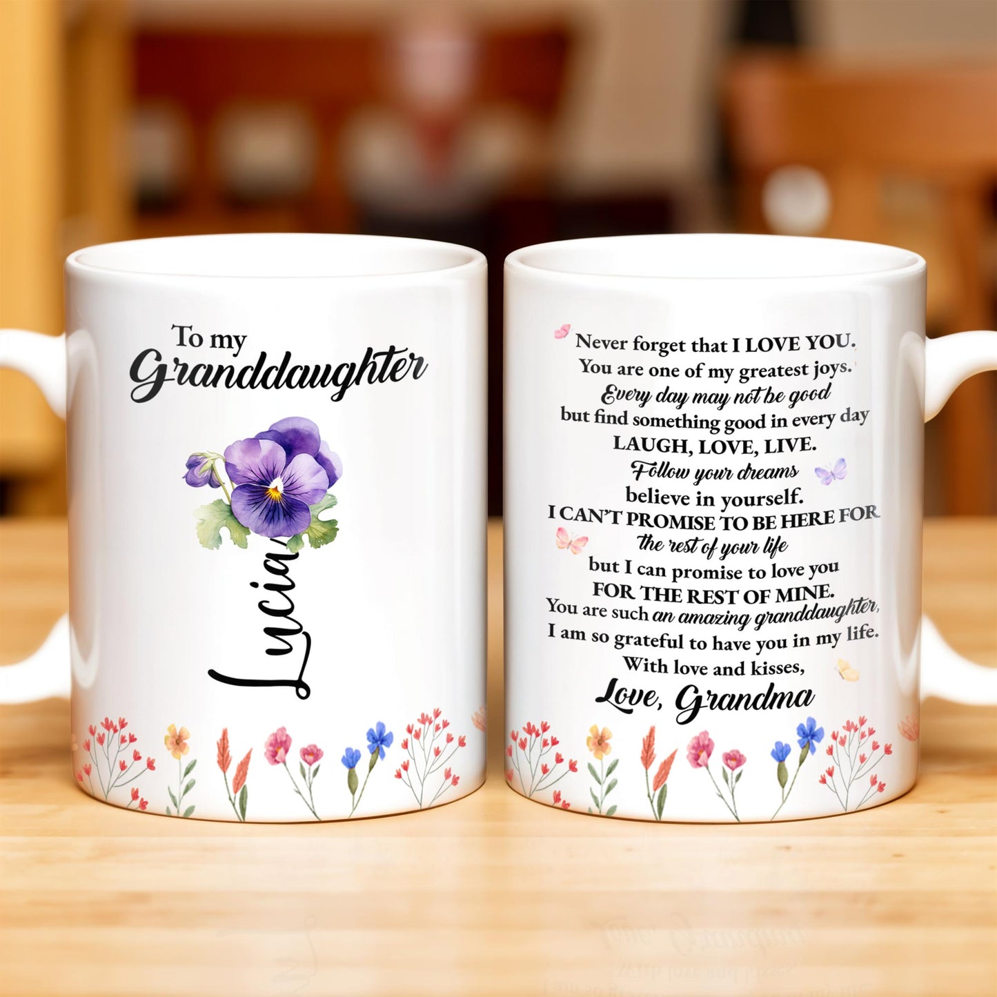 Inspirational Love Message With Flowers For Granddaughter