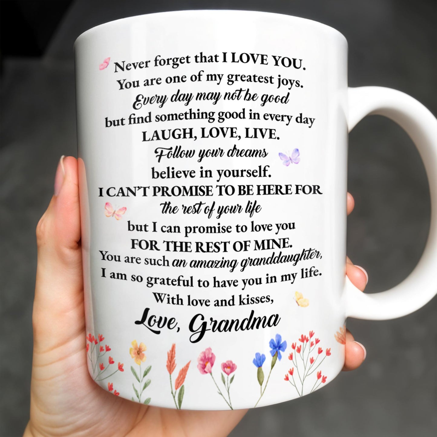 Inspirational Love Message With Flowers For Granddaughter