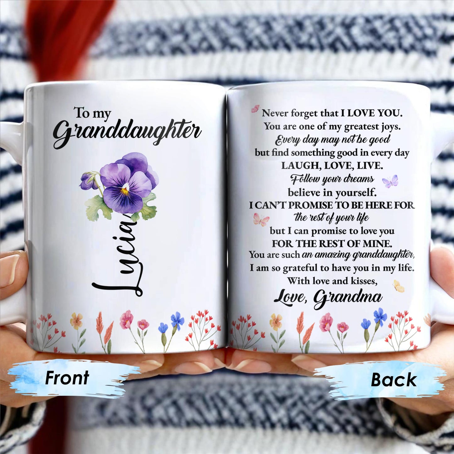 Inspirational Love Message With Flowers For Granddaughter