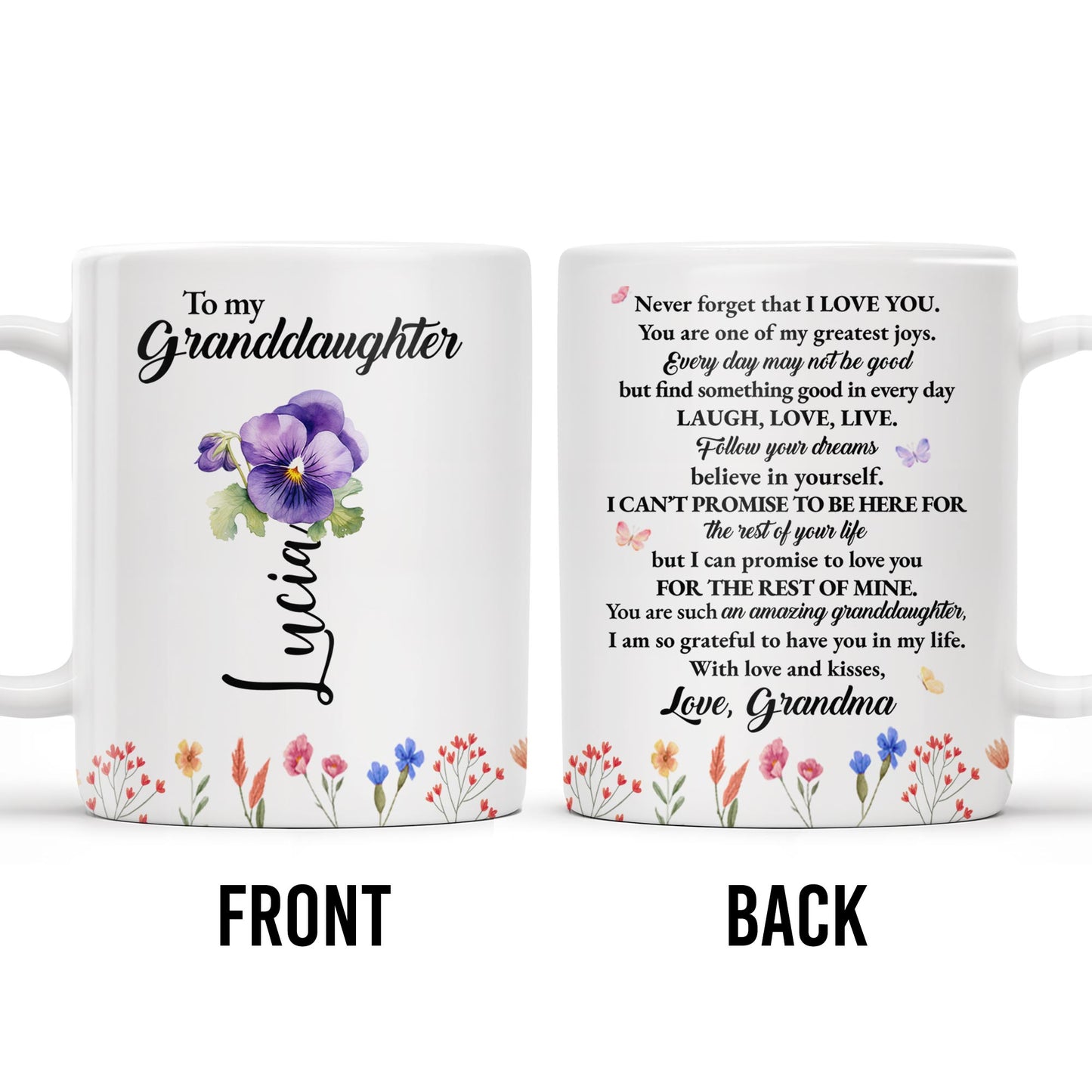 Inspirational Love Message With Flowers For Granddaughter