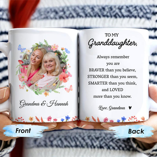 Grandma's Love In A Floral Heart Frame