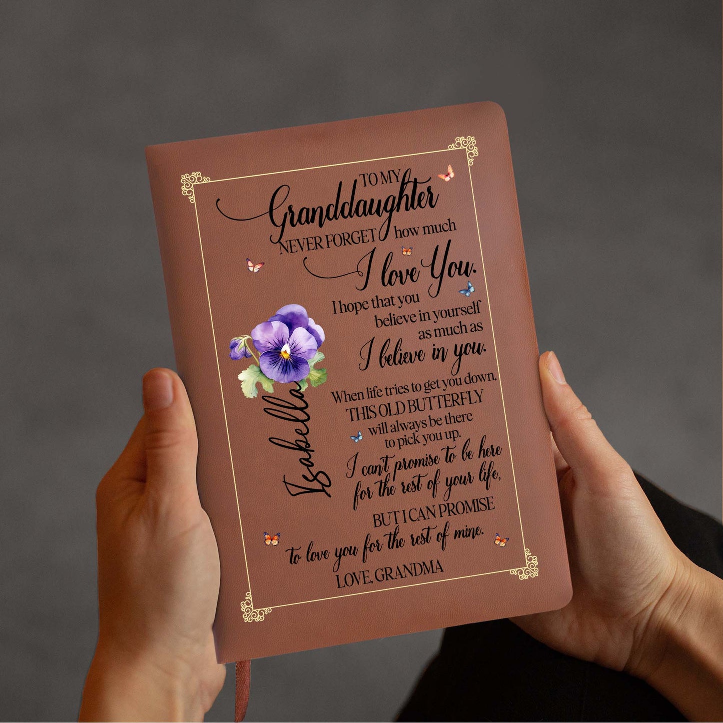 Love Promise From Grandma Featuring Flowers And Butterfly