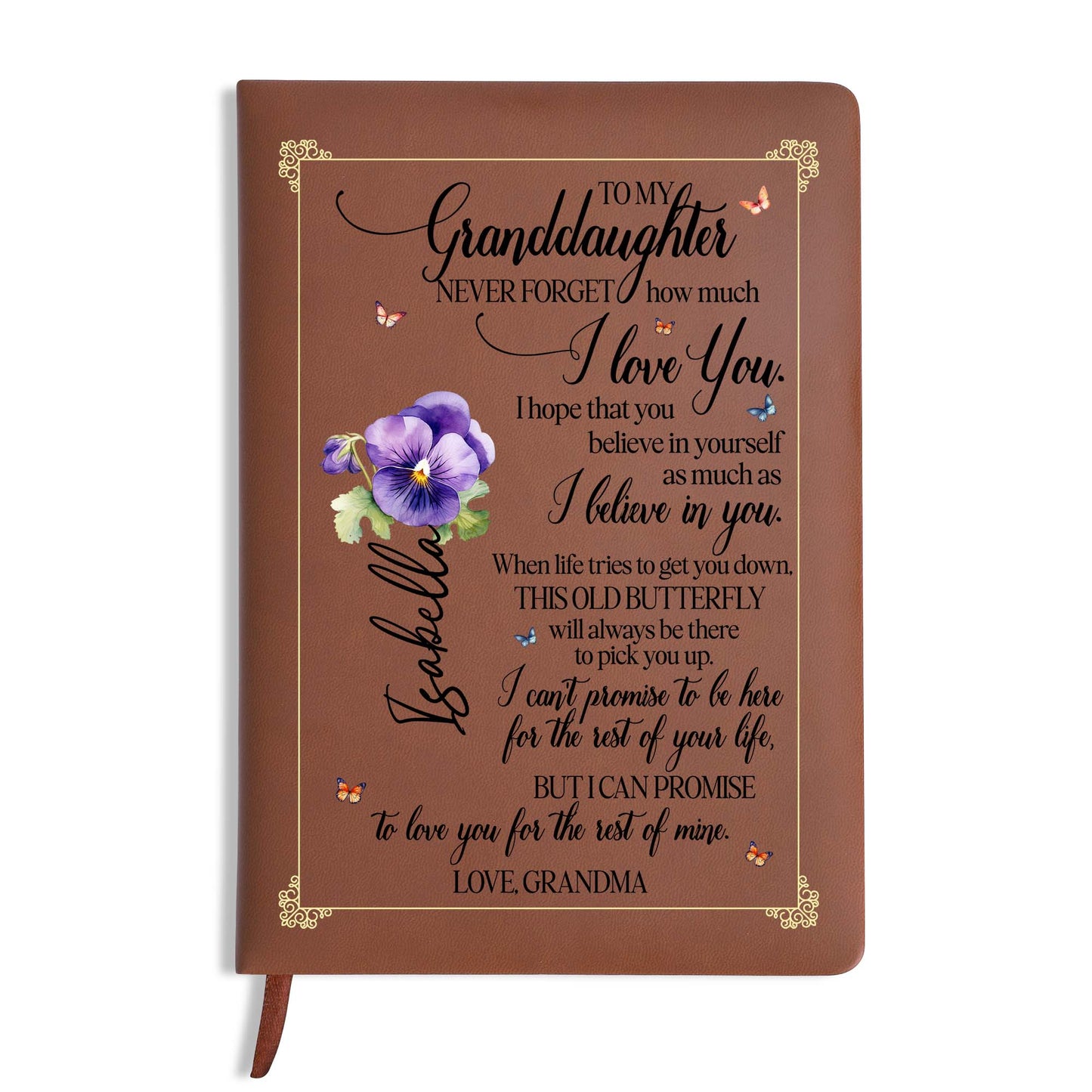 Love Promise From Grandma Featuring Flowers And Butterfly