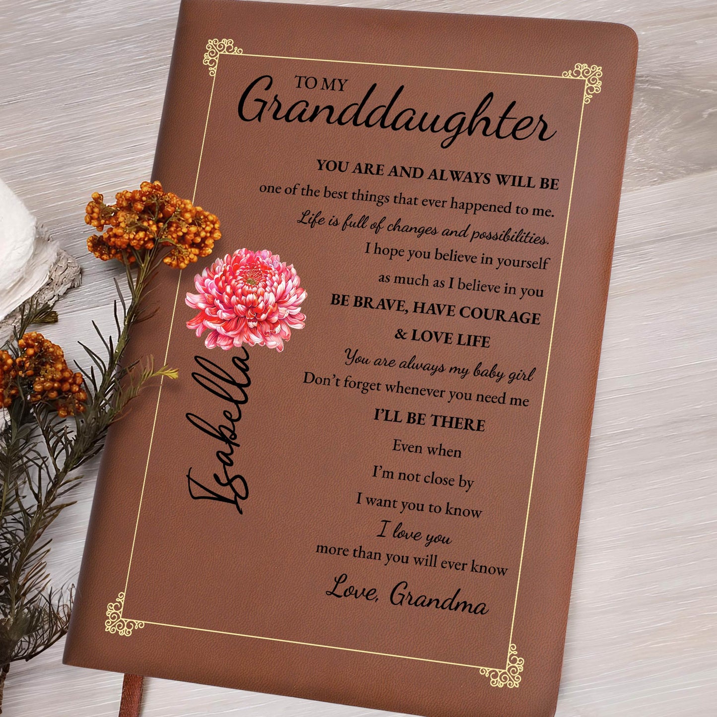 Floral Frame And Inspiring Life Quotes For Granddaughter