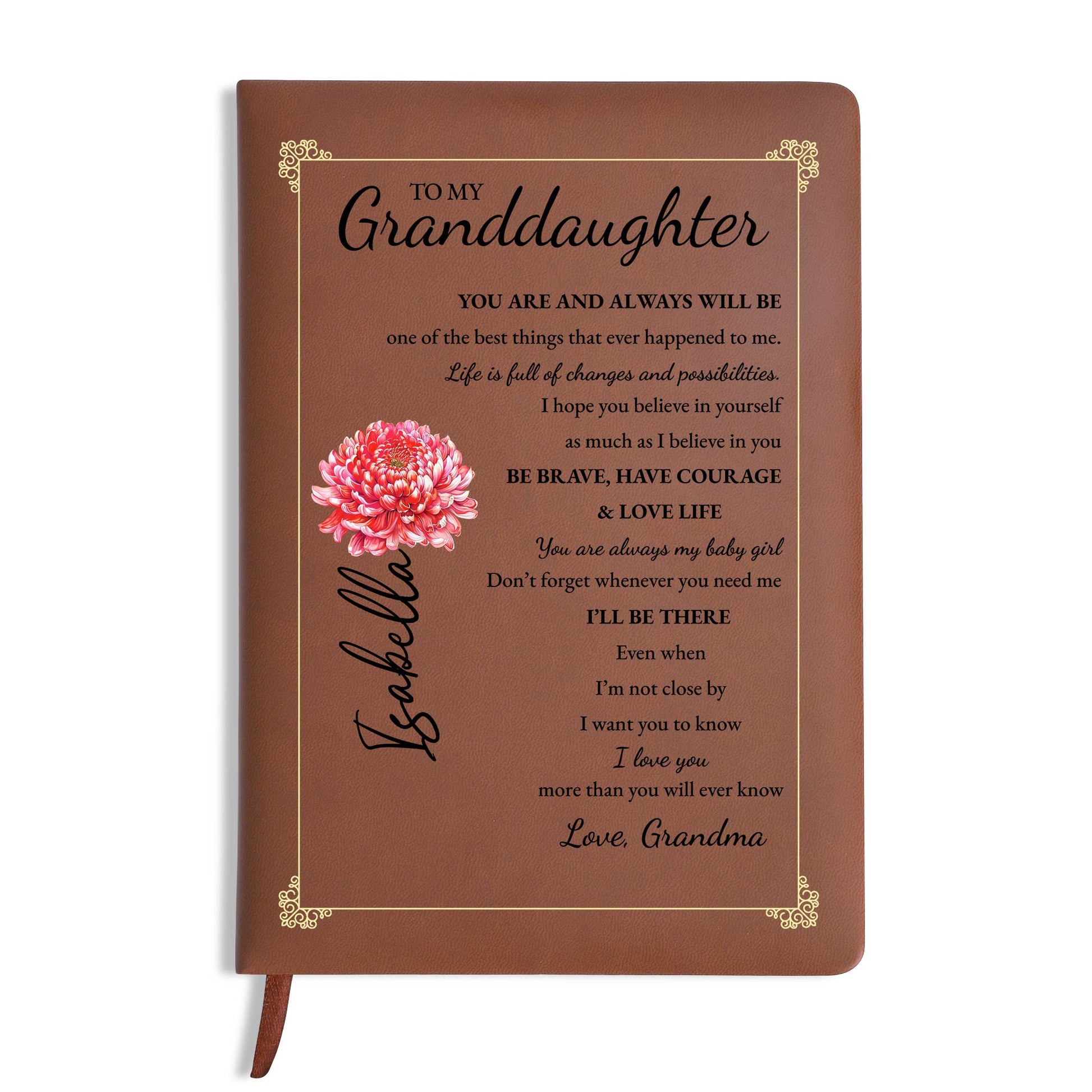 Floral Frame And Inspiring Life Quotes For Granddaughter