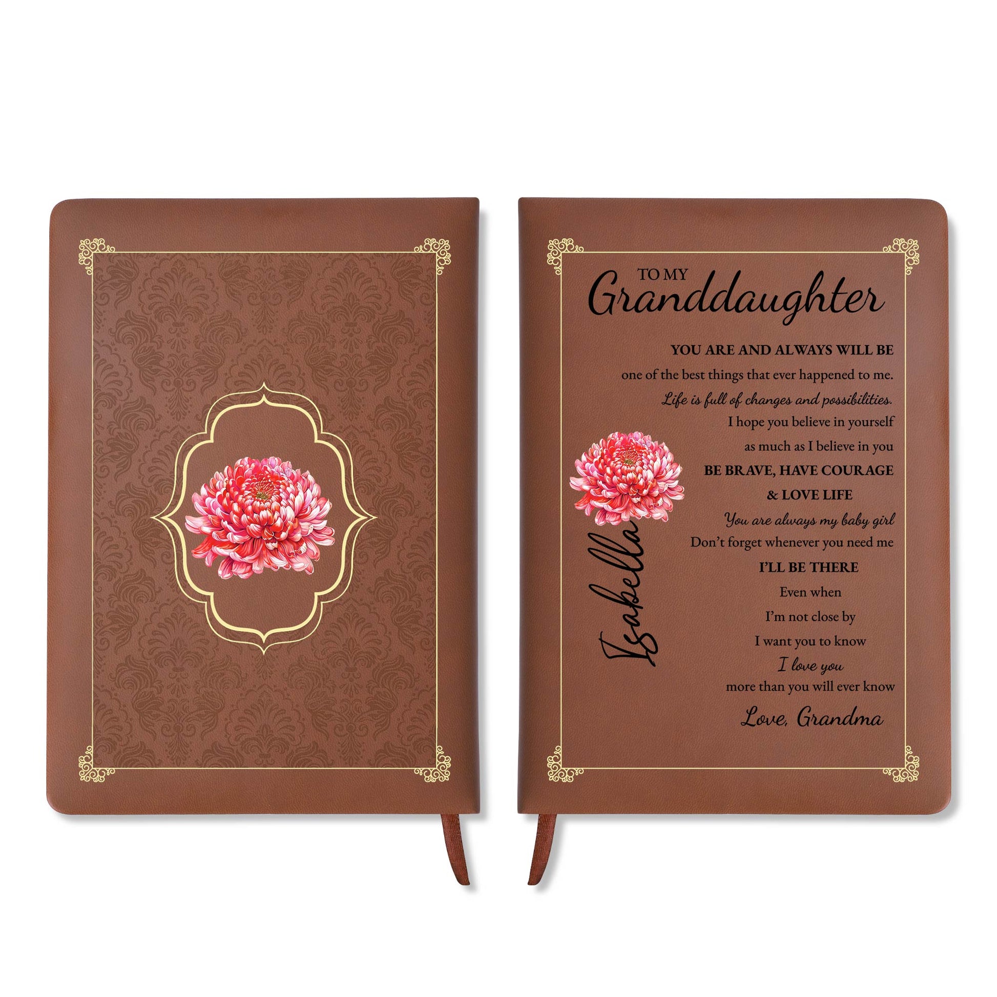 Floral Frame And Inspiring Life Quotes For Granddaughter