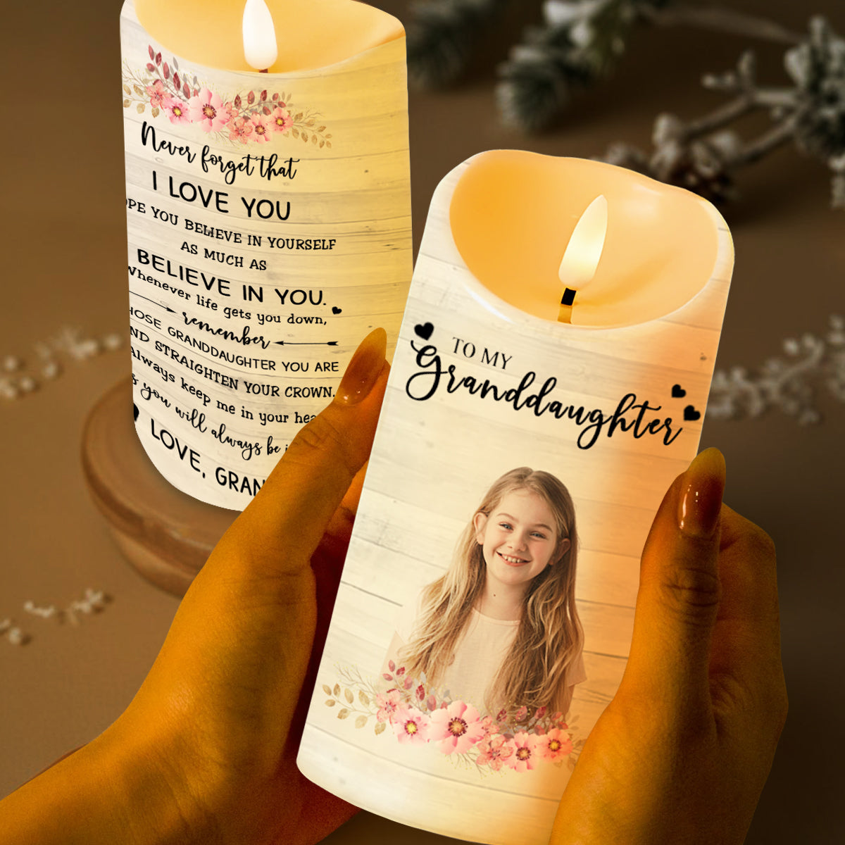 Granddaughter, Always In My Heart With Flowers
