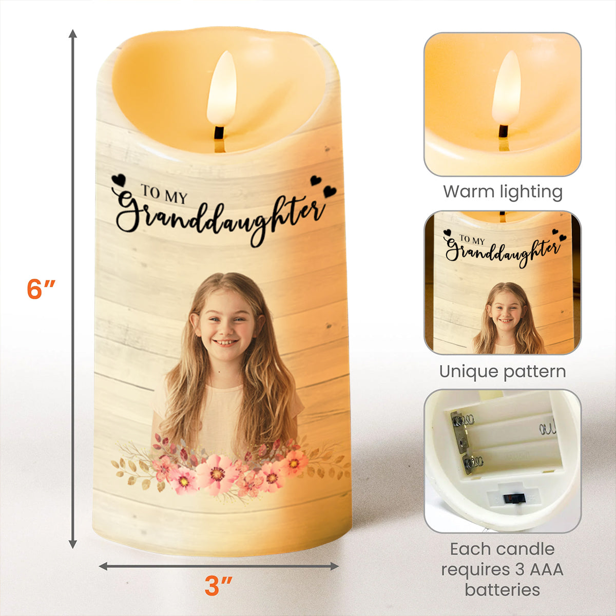 Granddaughter, Always In My Heart With Flowers