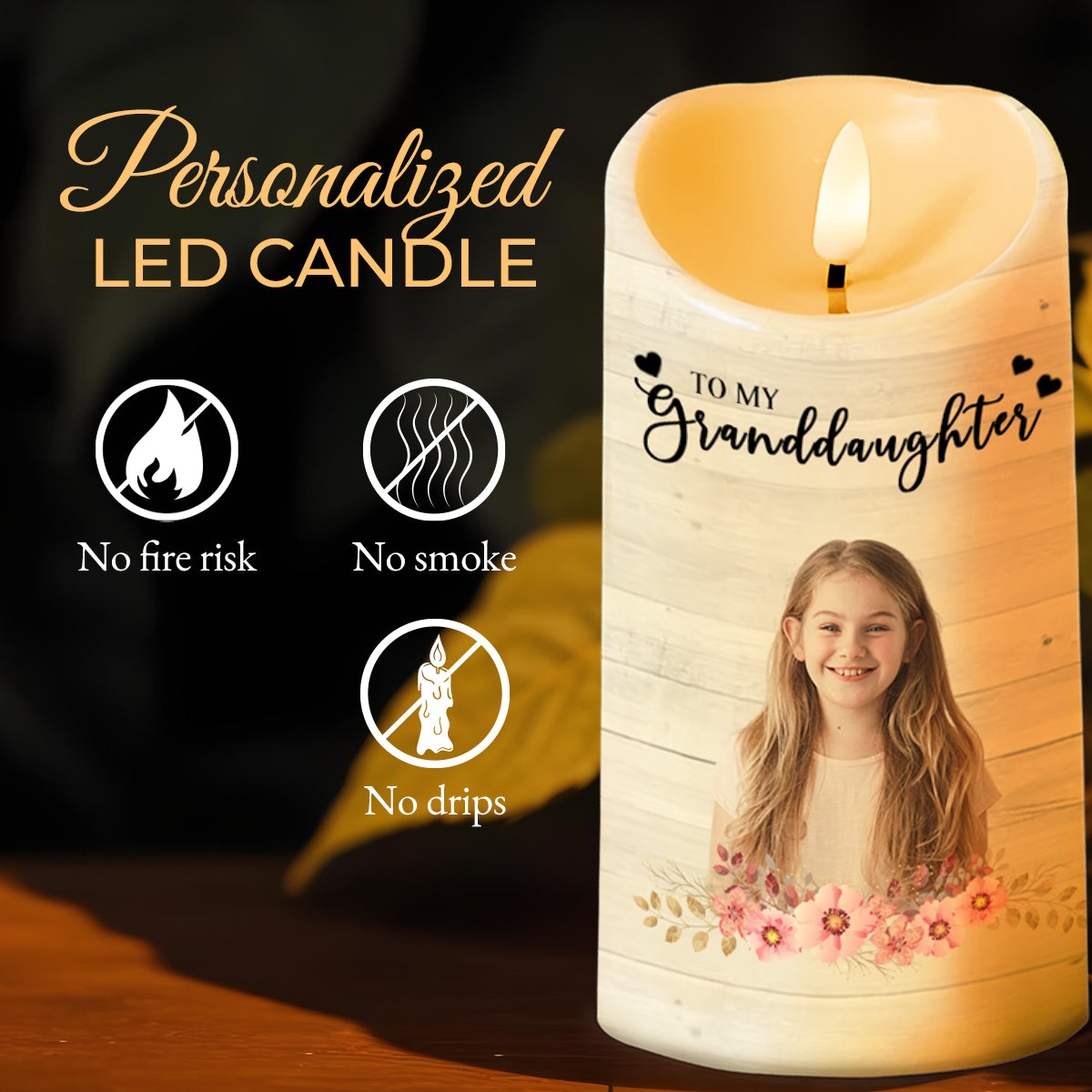 Granddaughter, Always In My Heart With Flowers
