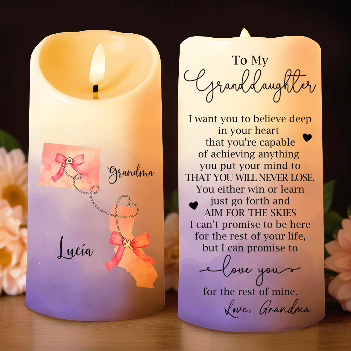 Believe In Your Heart, Aim For The Skies LED Candle