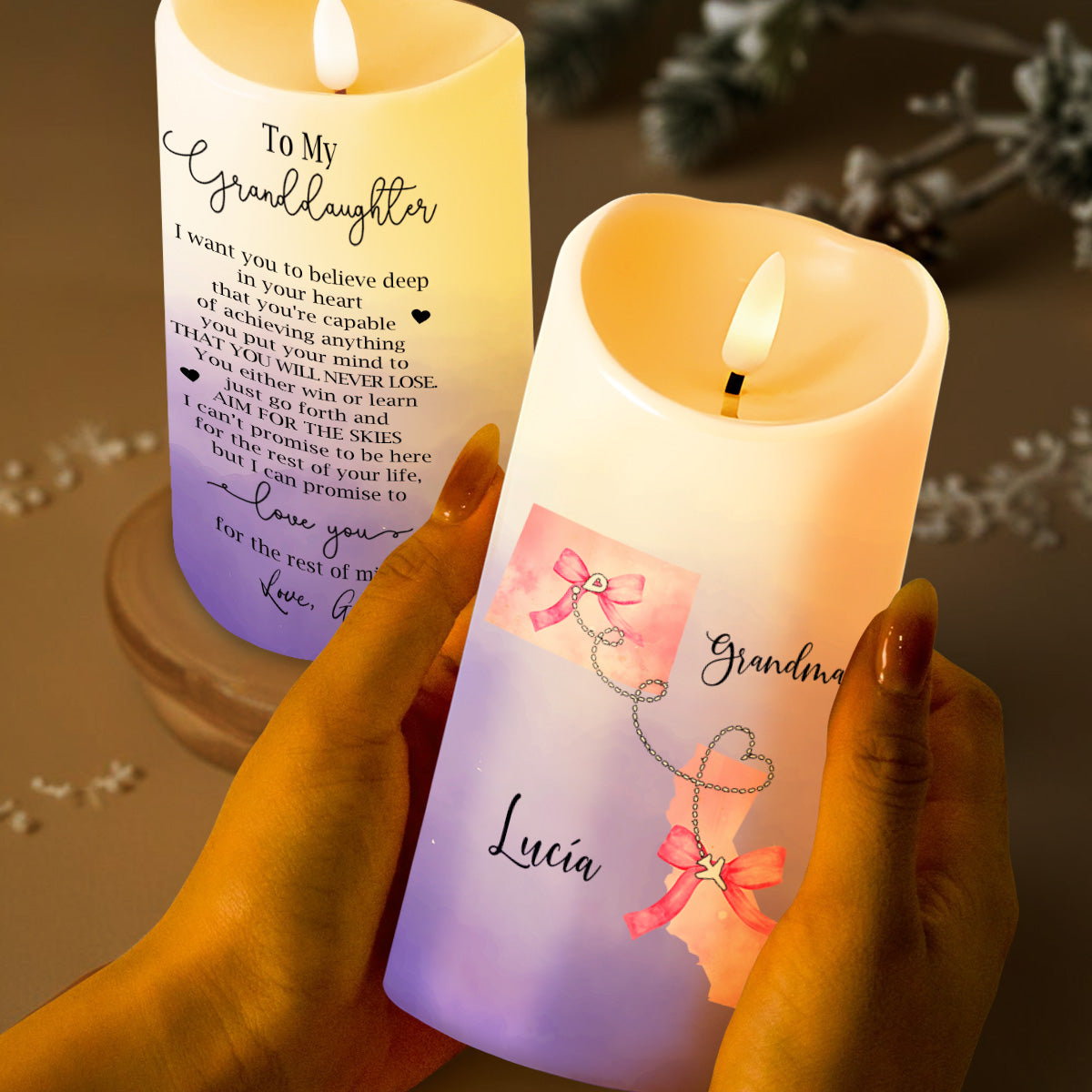 Believe In Your Heart, Aim For The Skies LED Candle