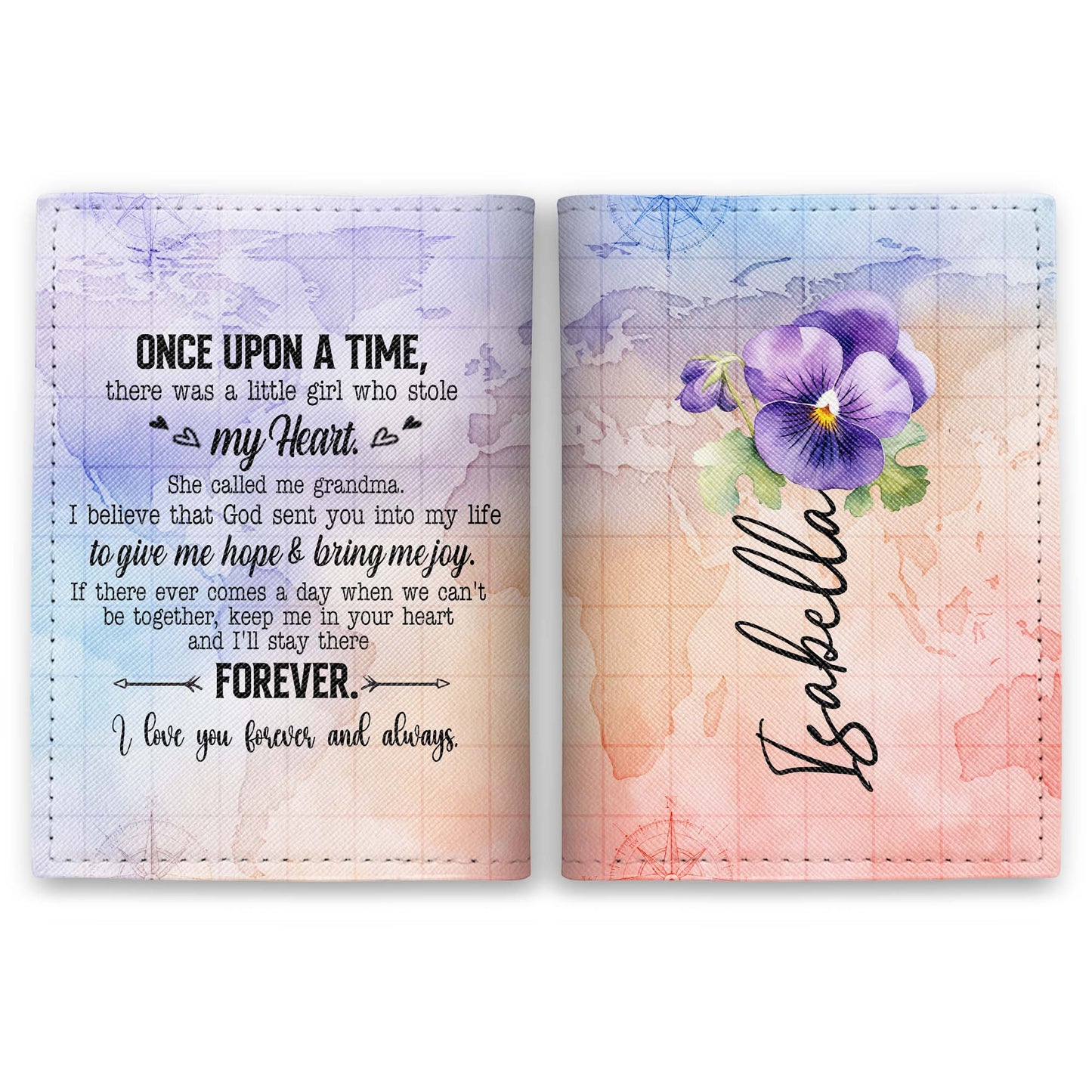Explore The World In Style, World Map And Pansy Flower