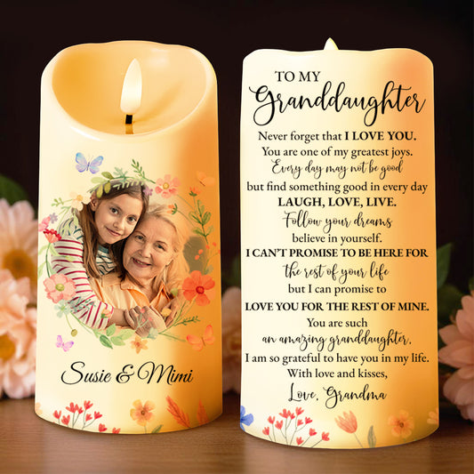 Love and Dreams Granddaughter Floral LED Candle