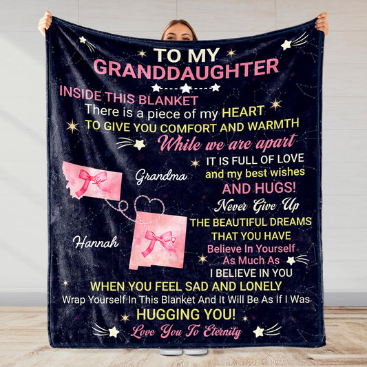 Grandmother's Hug And Eternal Love Themed Blanket With Stars