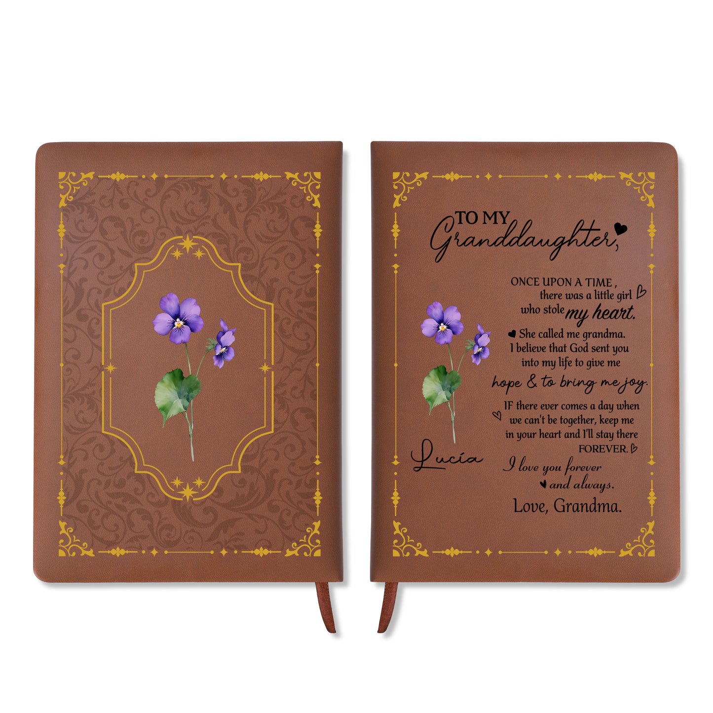 Forever In My Heart Granddaughter Love Message With Floral Design