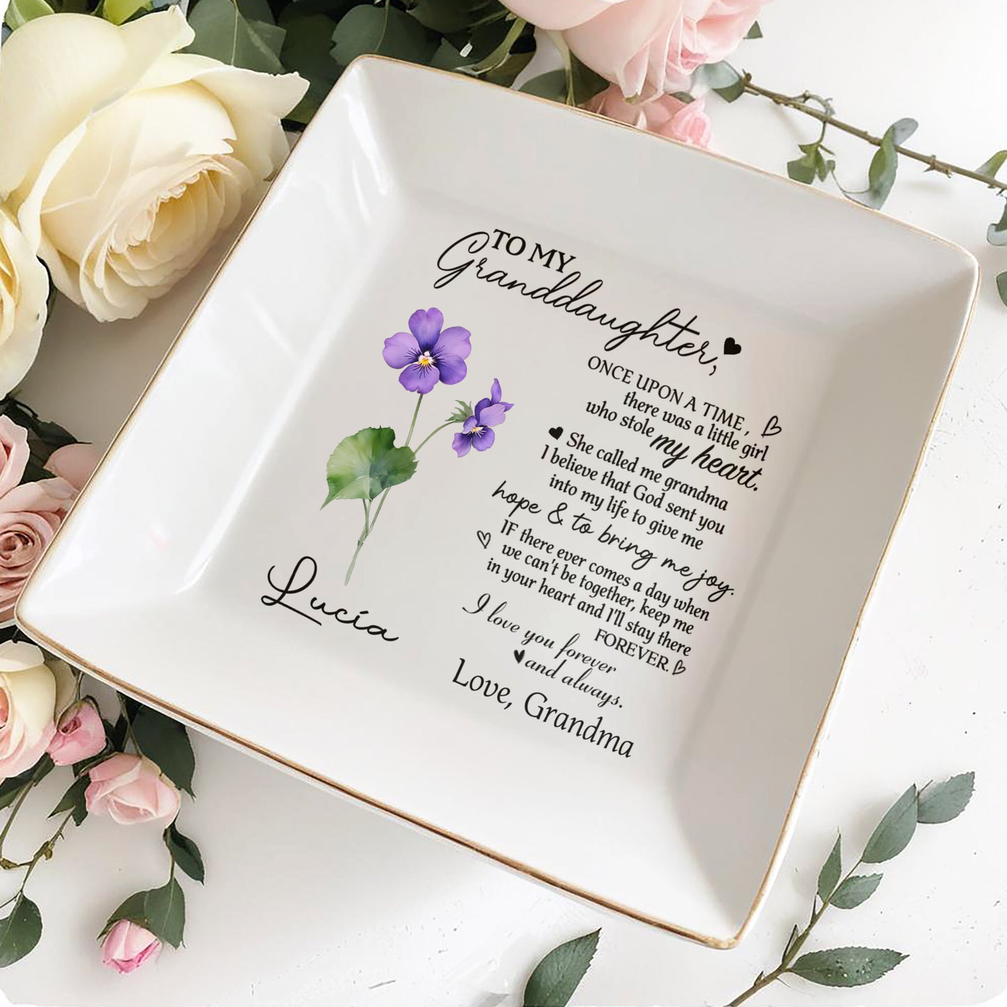 Granddaughter Stole My Heart Sentimental Quotes With Flowers