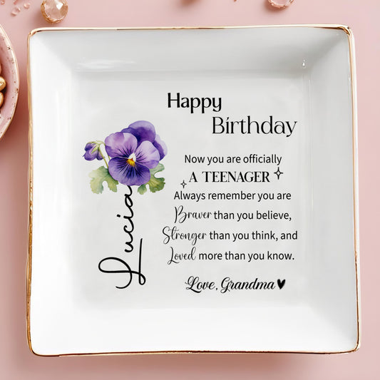 Happy Birthday Teenager Inspirational Quote with Violets