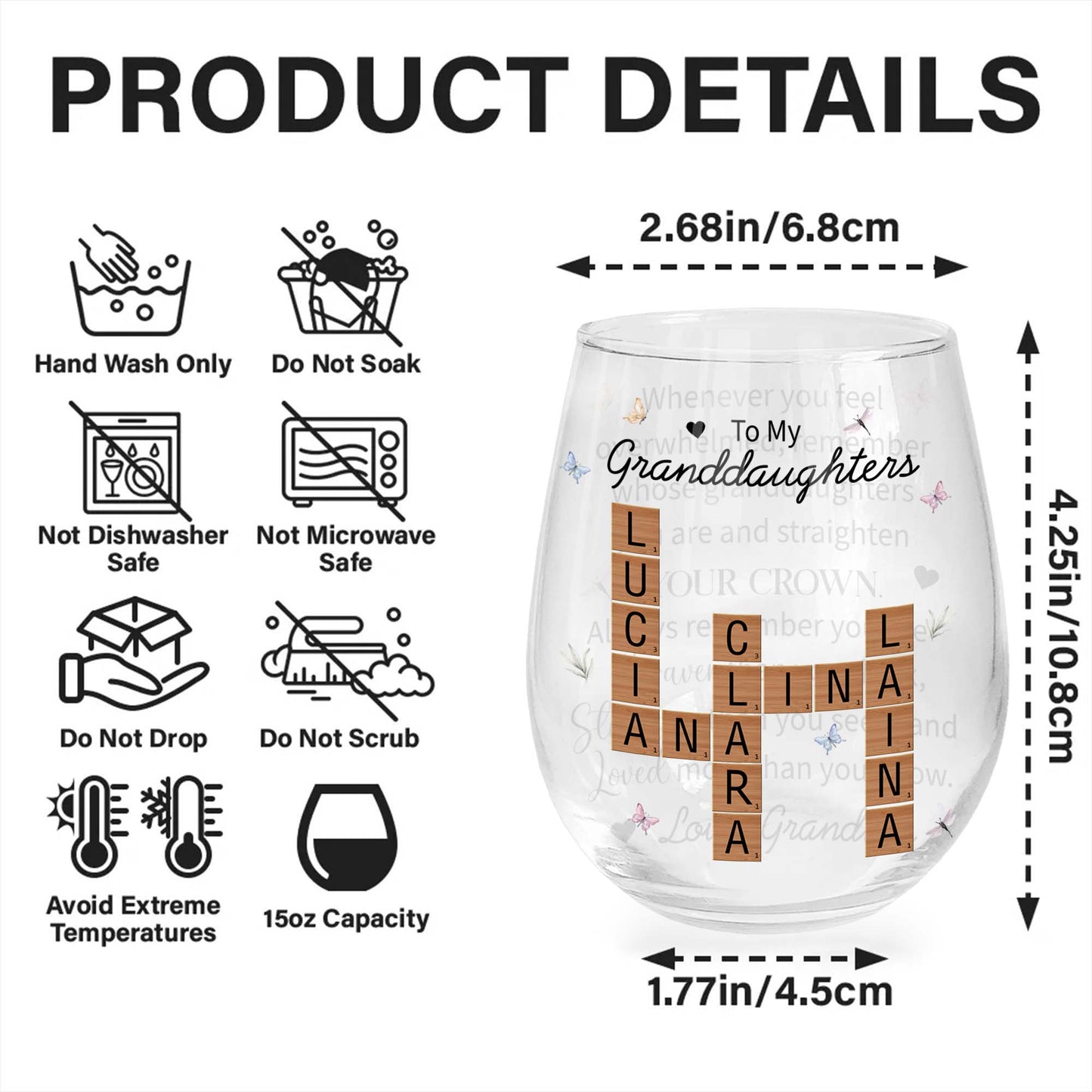 Straighten Your Crown Braver Stronger Loved Custom Wine Glass