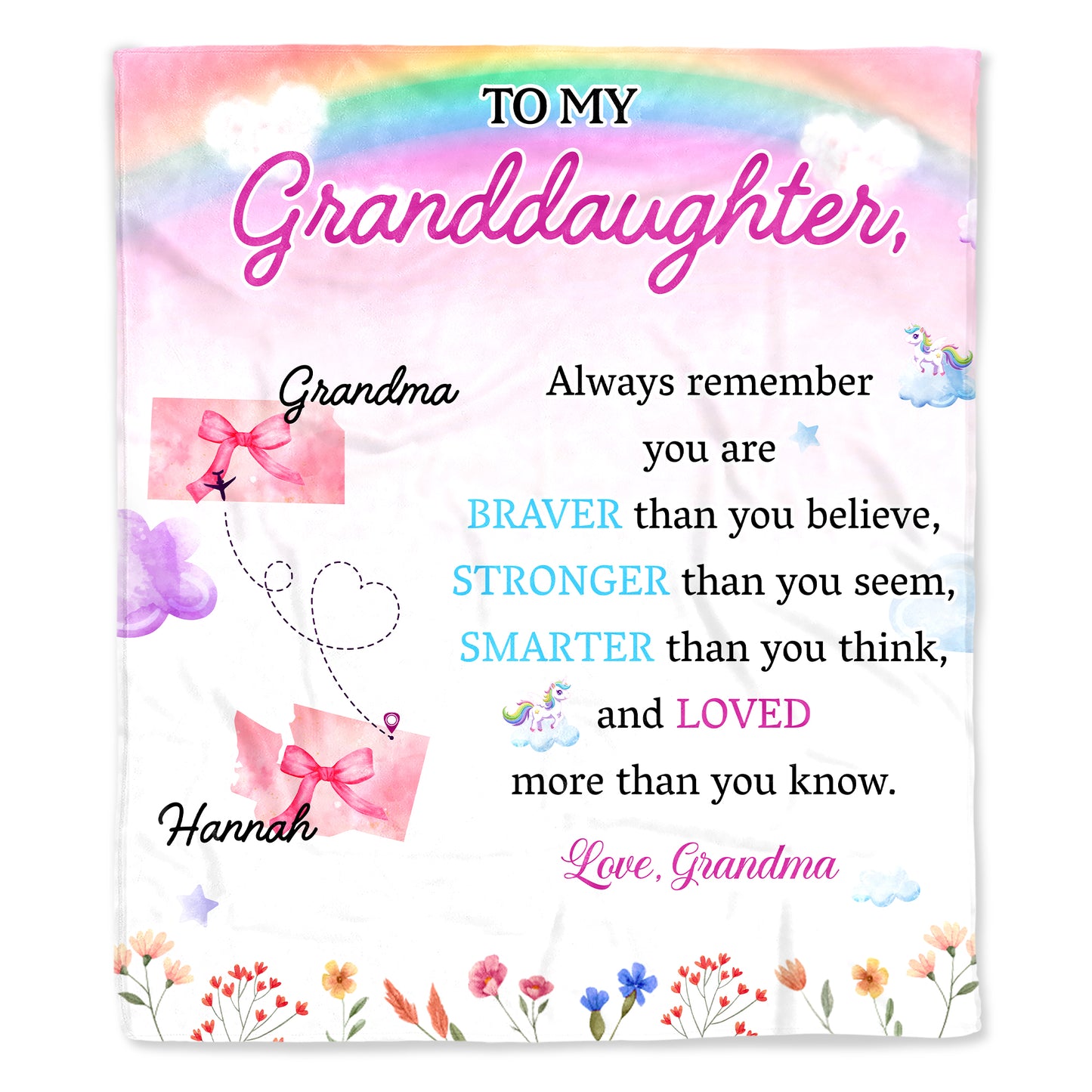 Braver Stronger Smarter Loved Inspirational Blanket