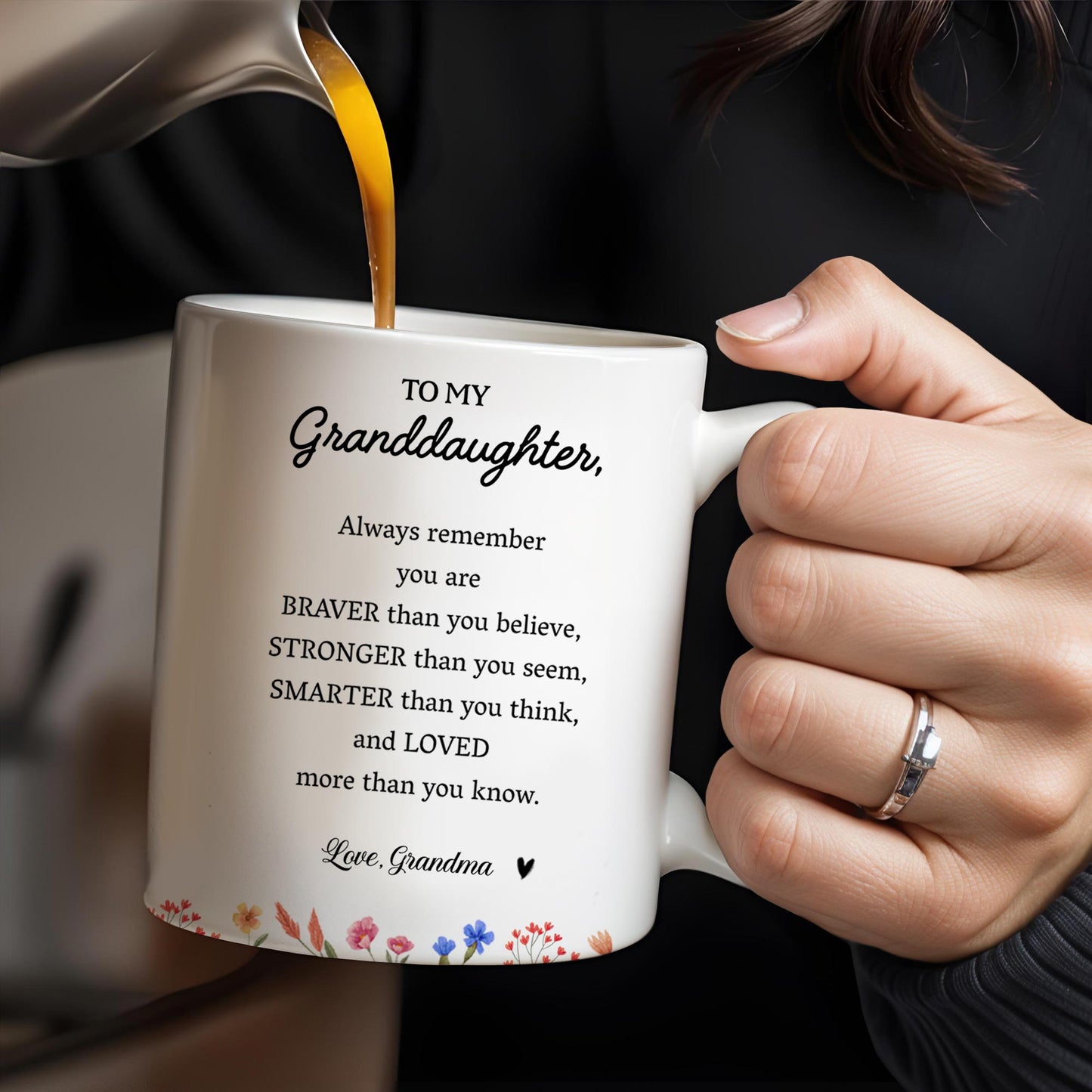 Braver, Stronger, Smarter, Loved Inspirational Quote With Bows And Hearts