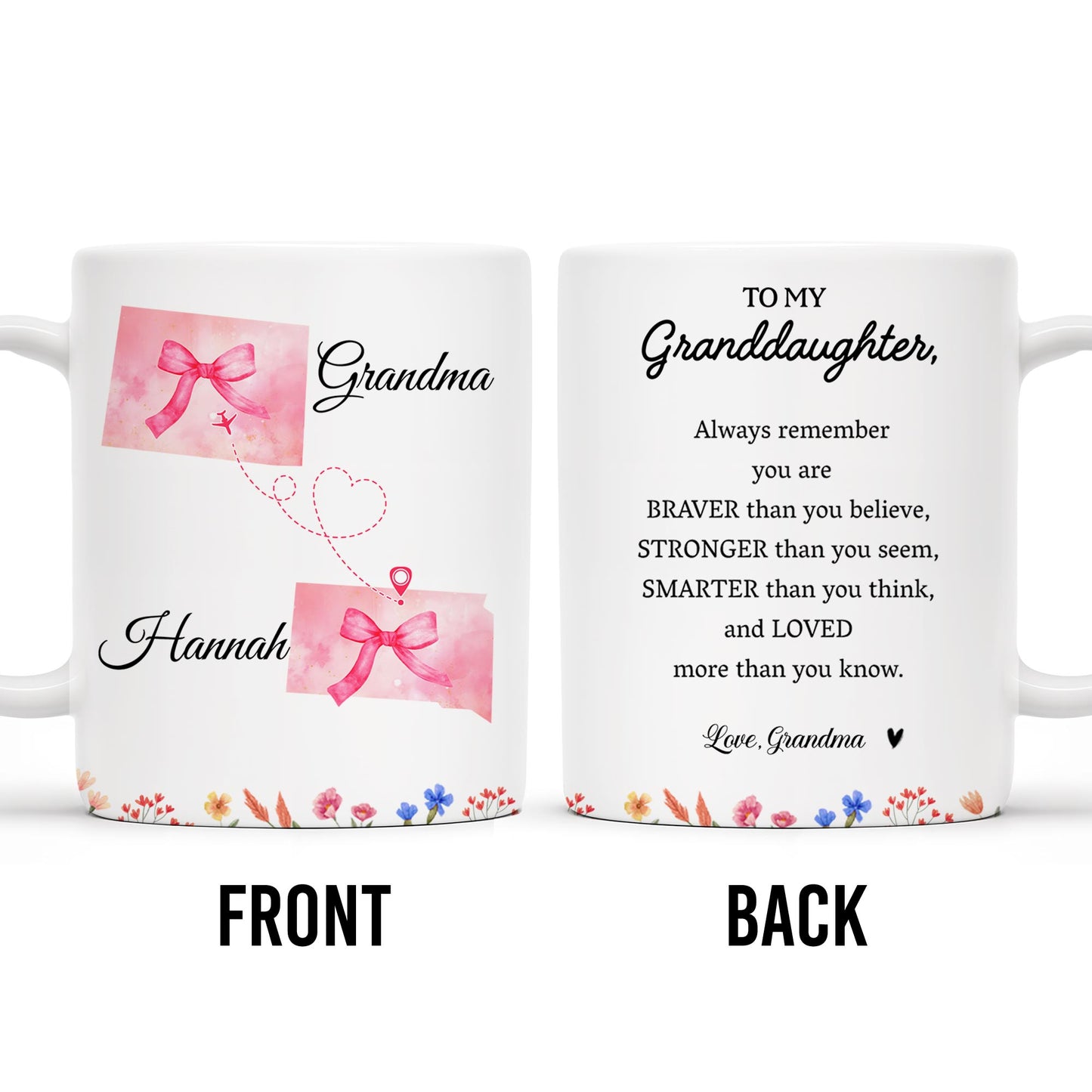 Braver, Stronger, Smarter, Loved Inspirational Quote With Bows And Hearts