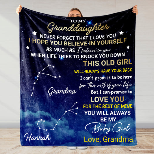 Love And Stars Granddaughter Inspirational Constellations Blanket