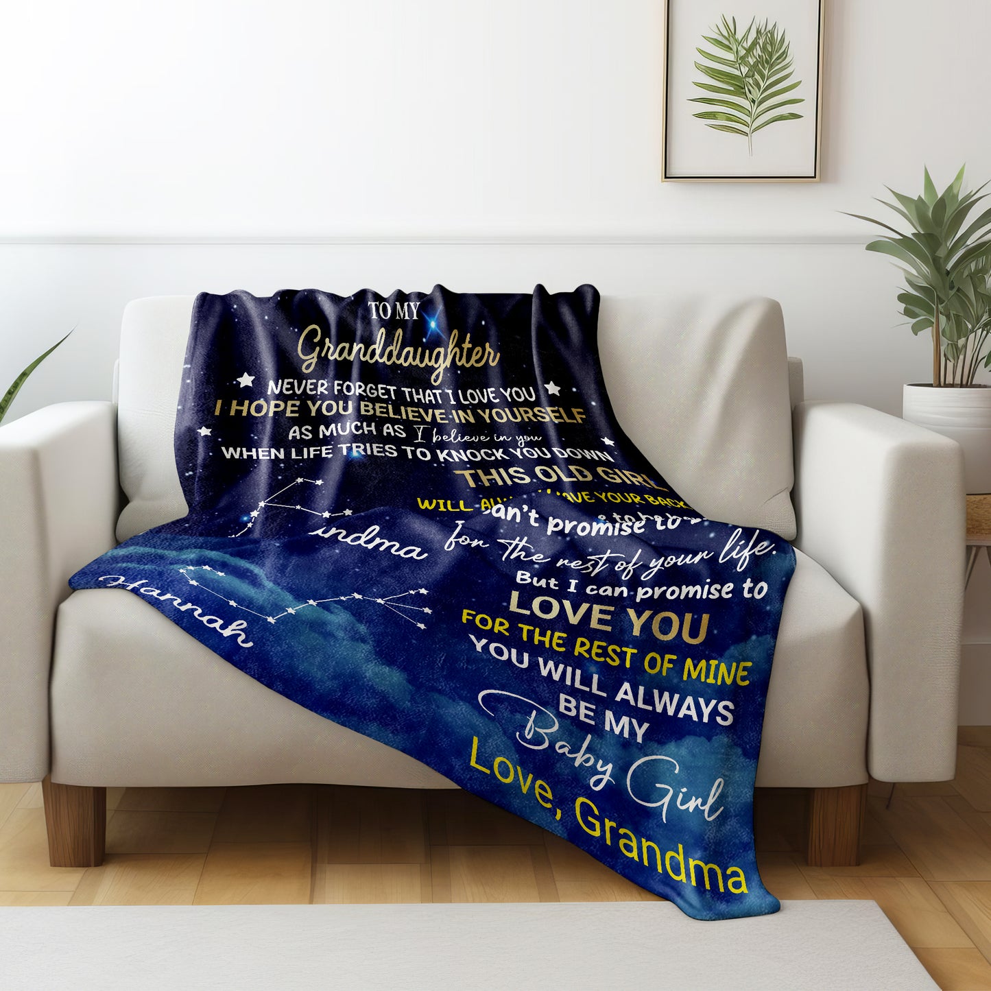 Love And Stars Granddaughter Inspirational Constellations Blanket